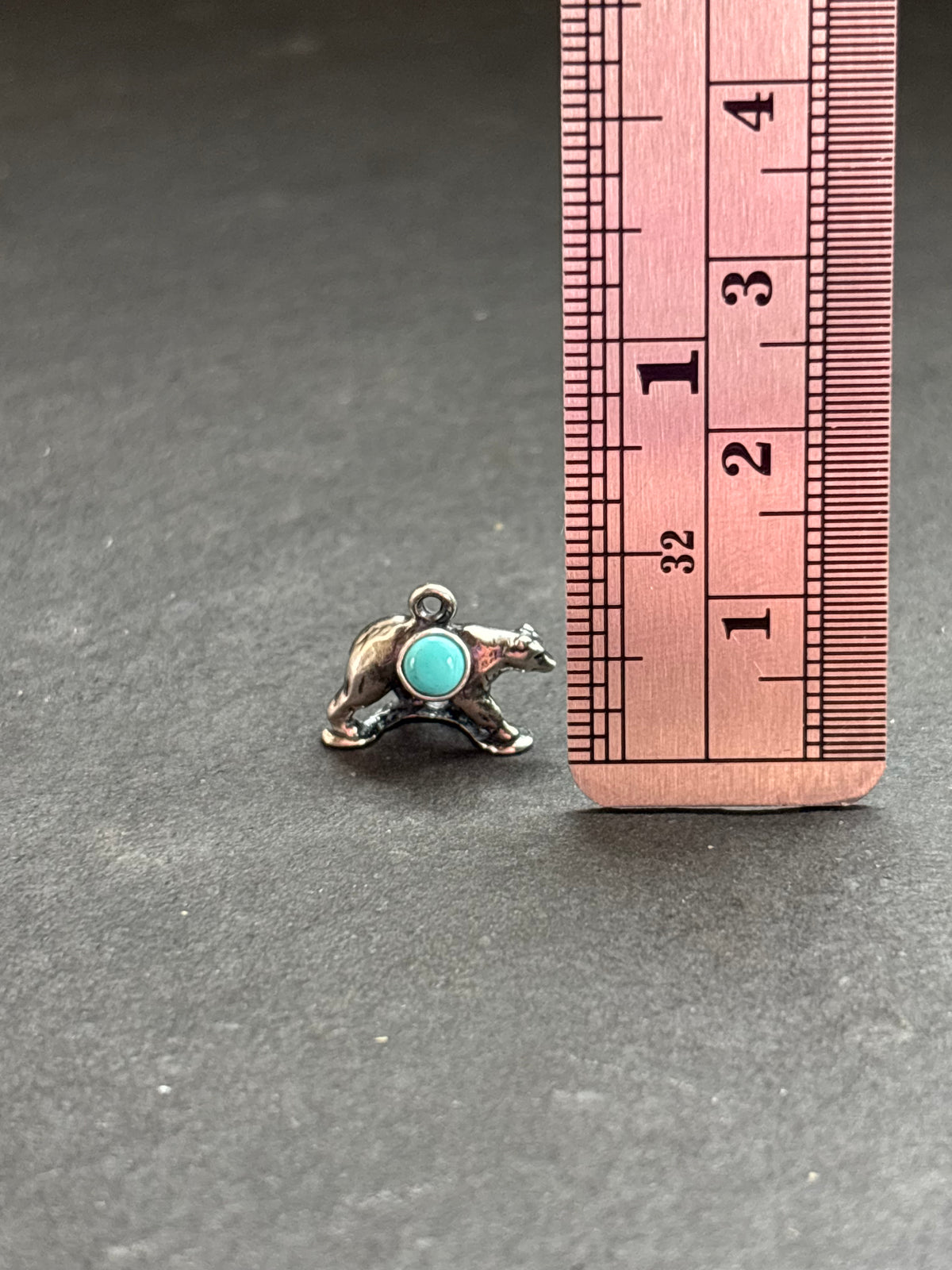 Kingman Turquoise Black Bear Charm