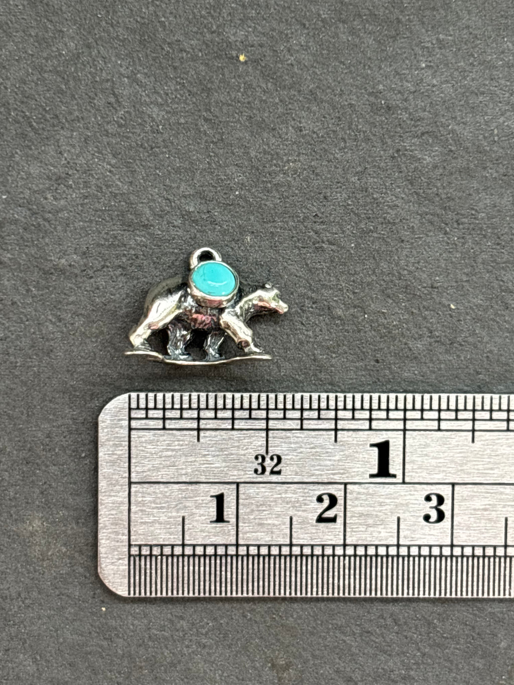 Kingman Turquoise Black Bear Charm