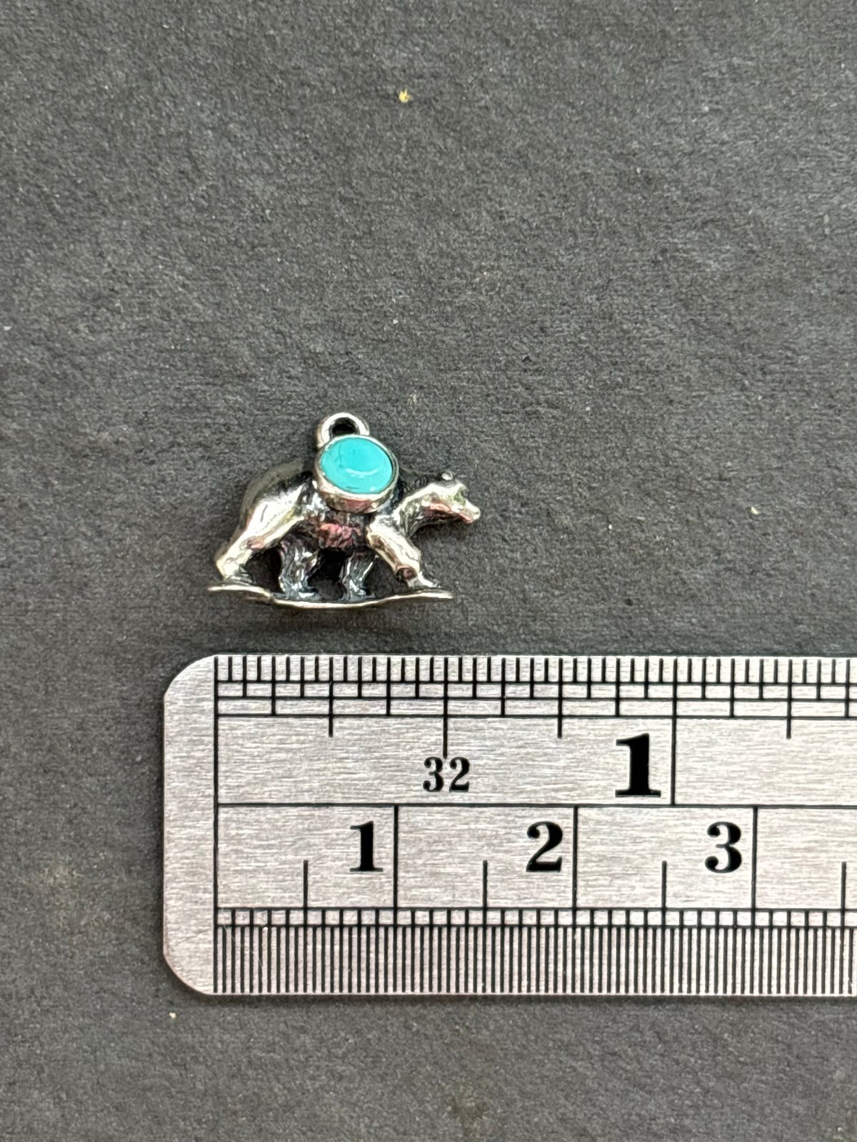 Kingman Turquoise Black Bear Charm