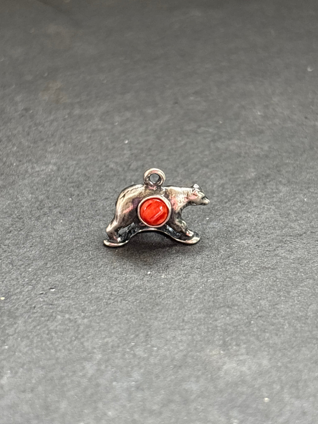 Red Spiny Oyster Black Bear Charm