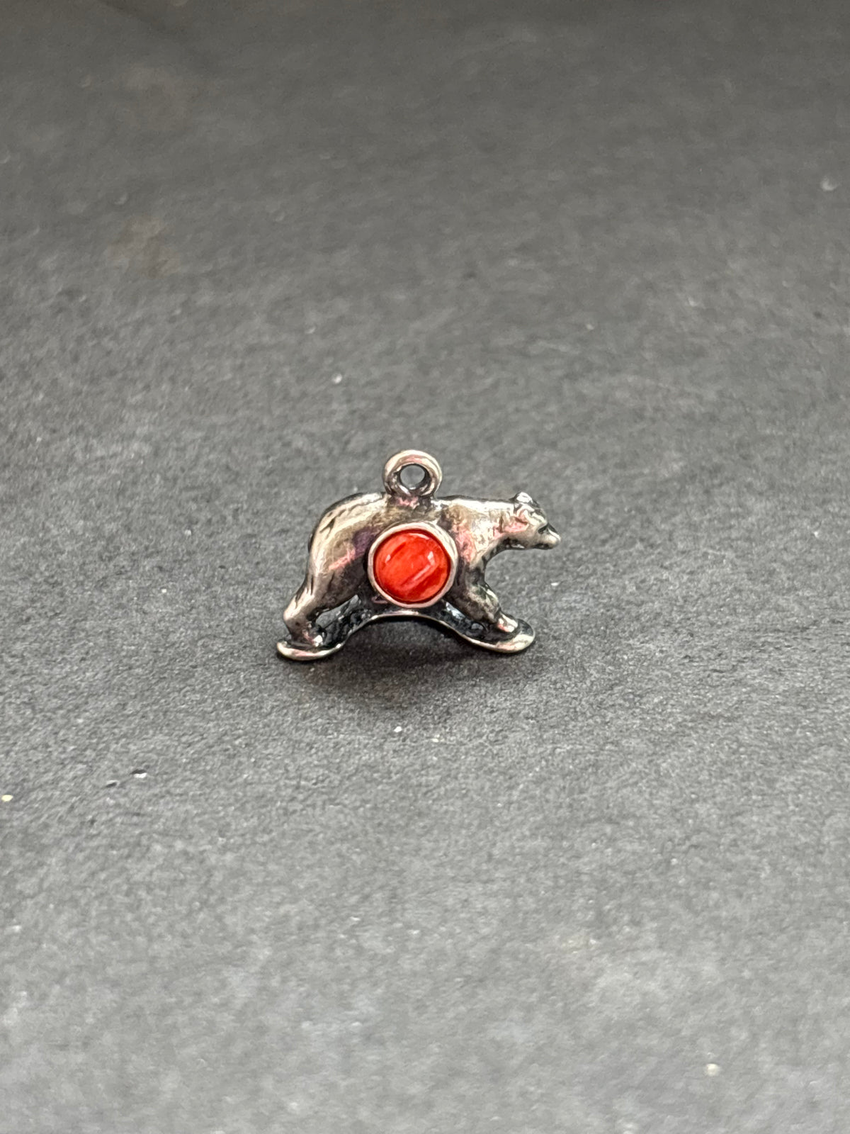 Red Spiny Oyster Black Bear Charm