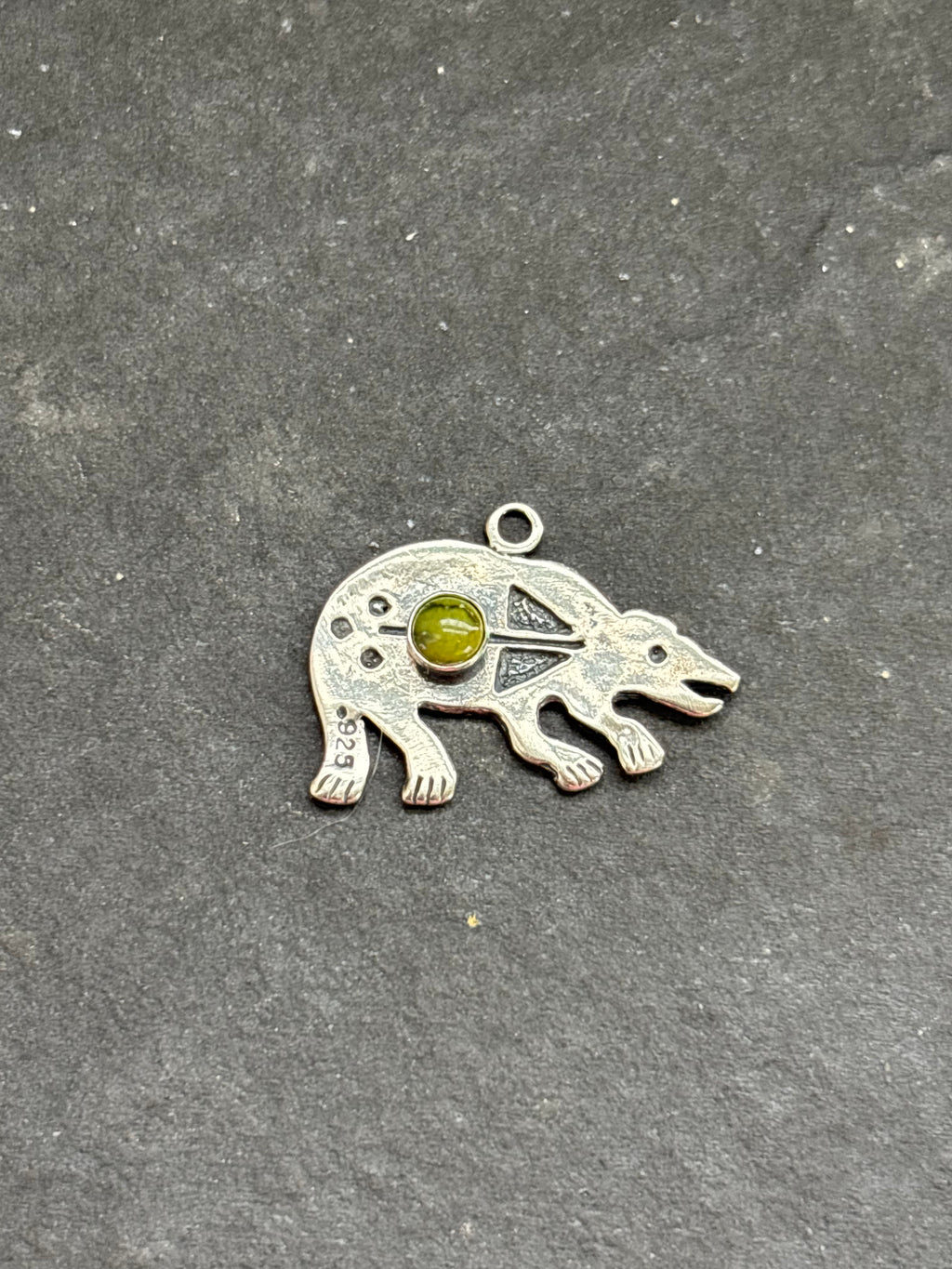 Sonoran Gold Turquoise Storyteller Bear Charm