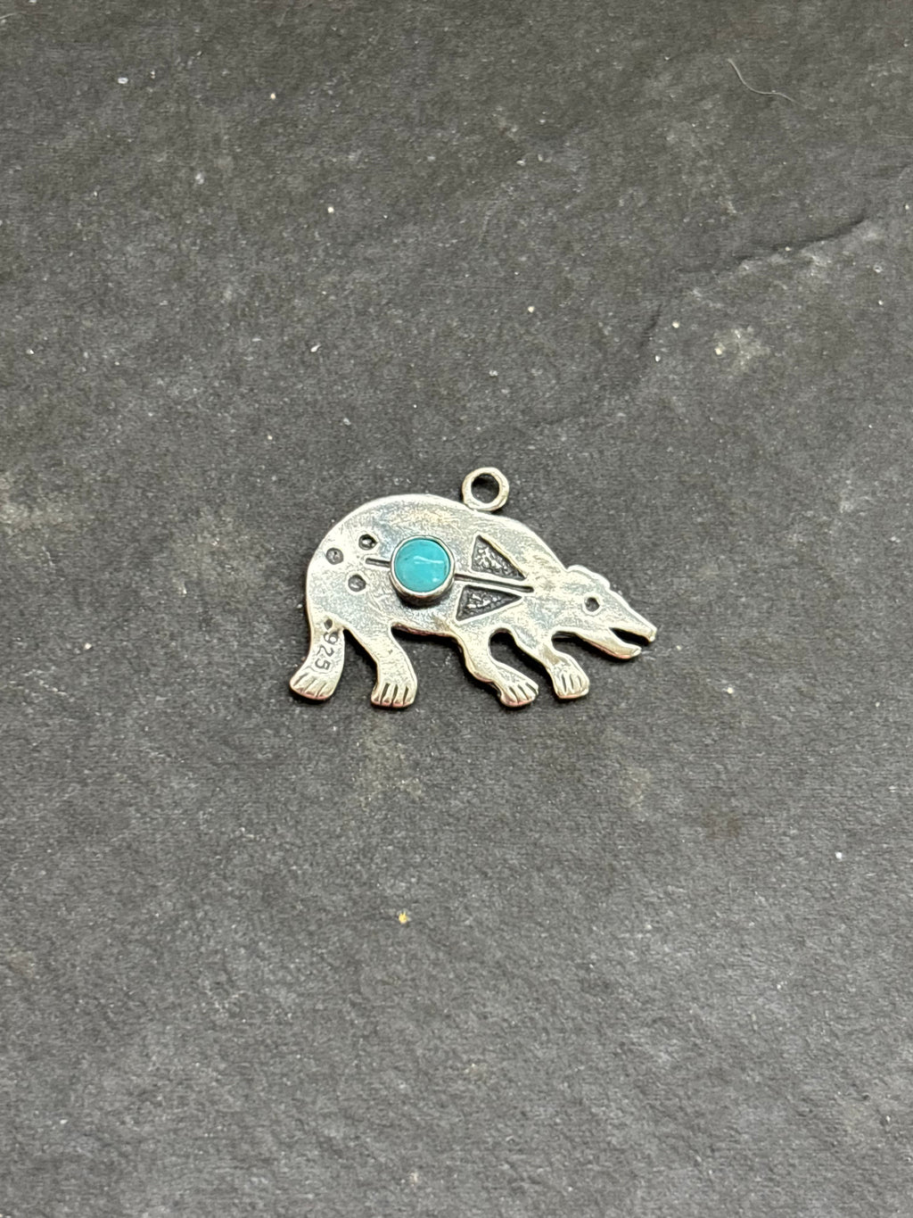 Kingman Turquoise Storyteller Bear Charm
