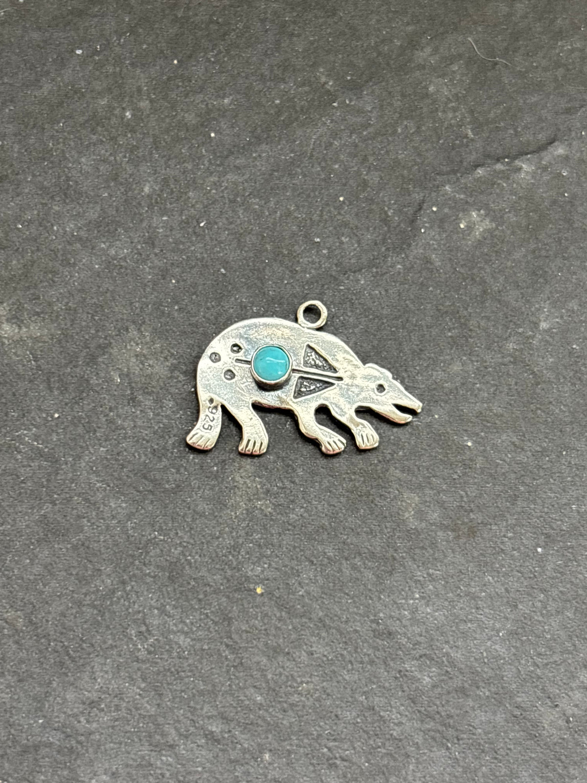 Kingman Turquoise Storyteller Bear Charm