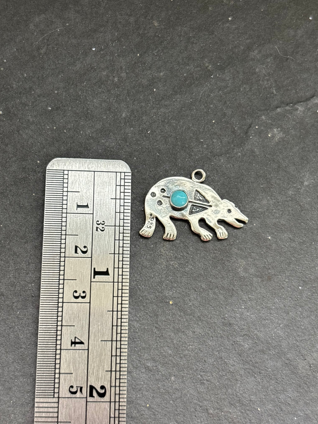 Kingman Turquoise Storyteller Bear Charm