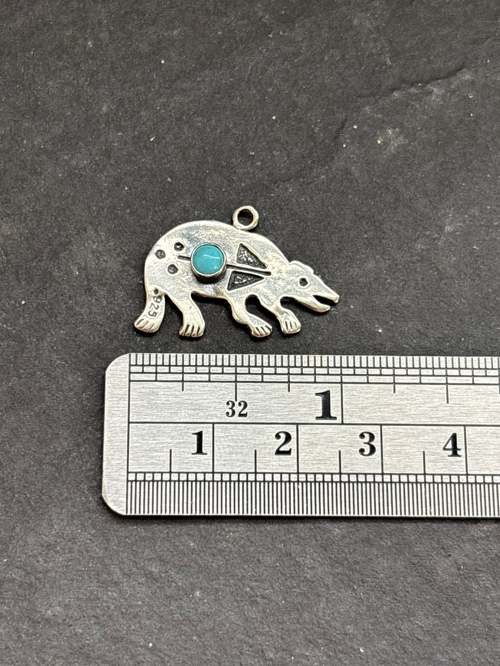 Kingman Turquoise Storyteller Bear Charm