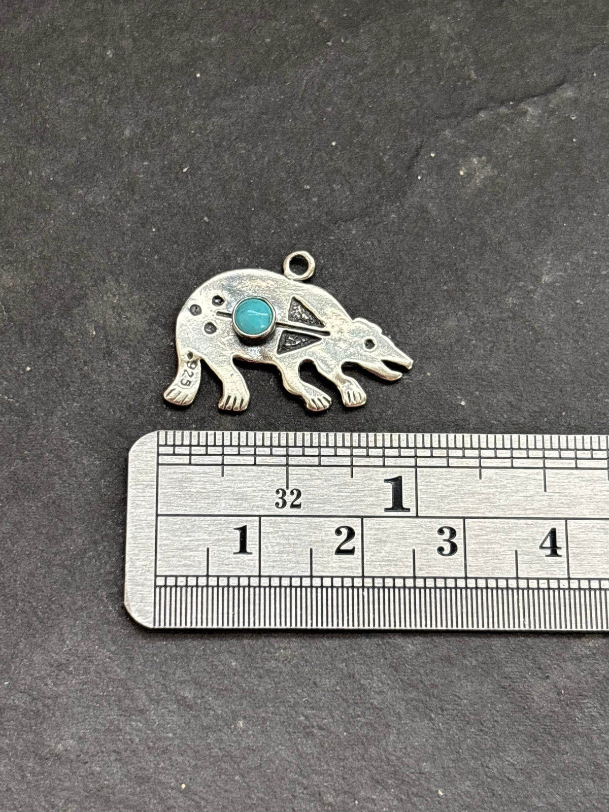 Kingman Turquoise Storyteller Bear Charm