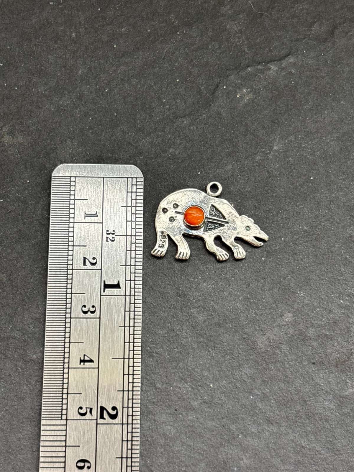 Orange Spiny Oyster Storyteller Bear Charm