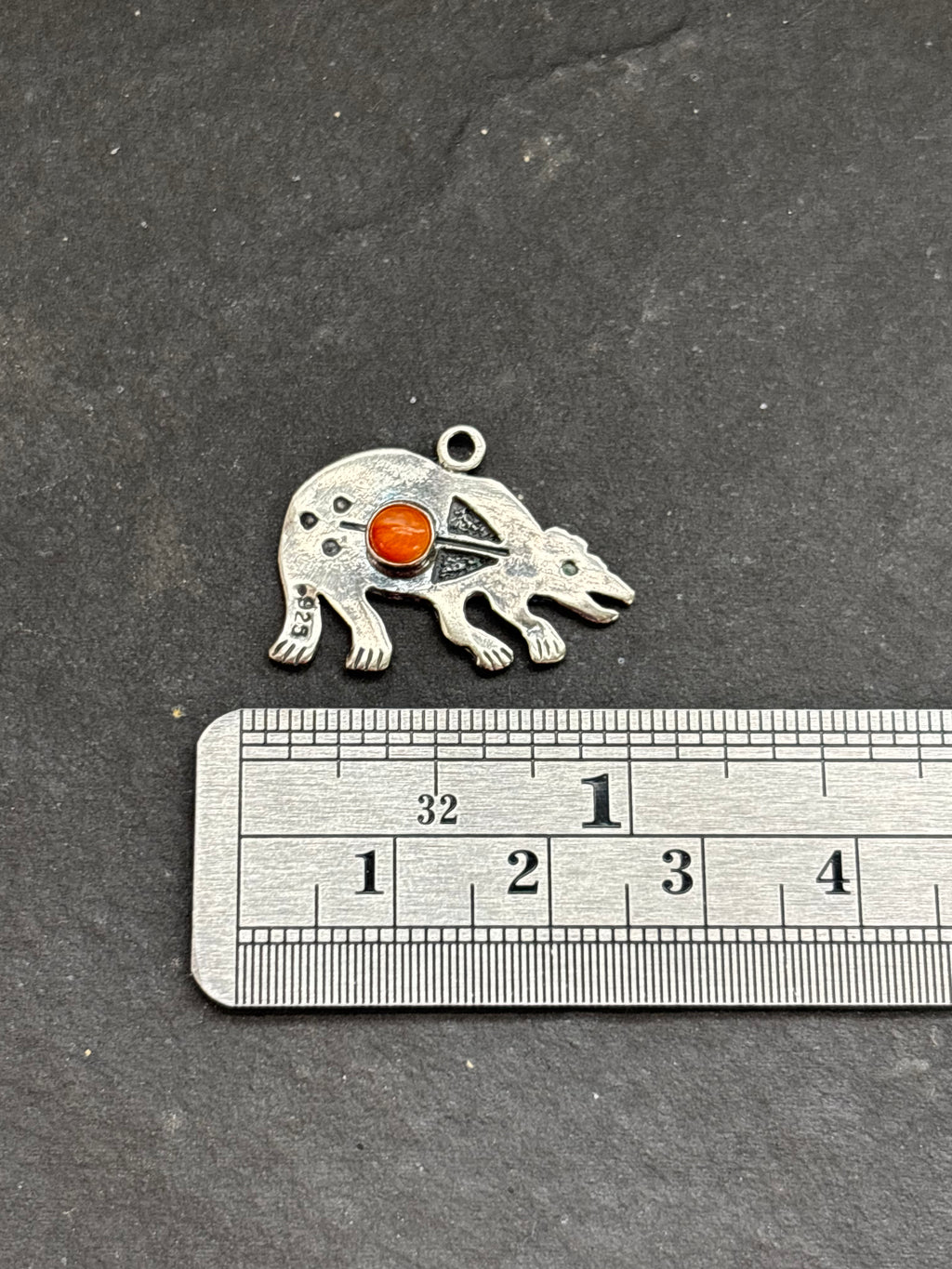 Orange Spiny Oyster Storyteller Bear Charm
