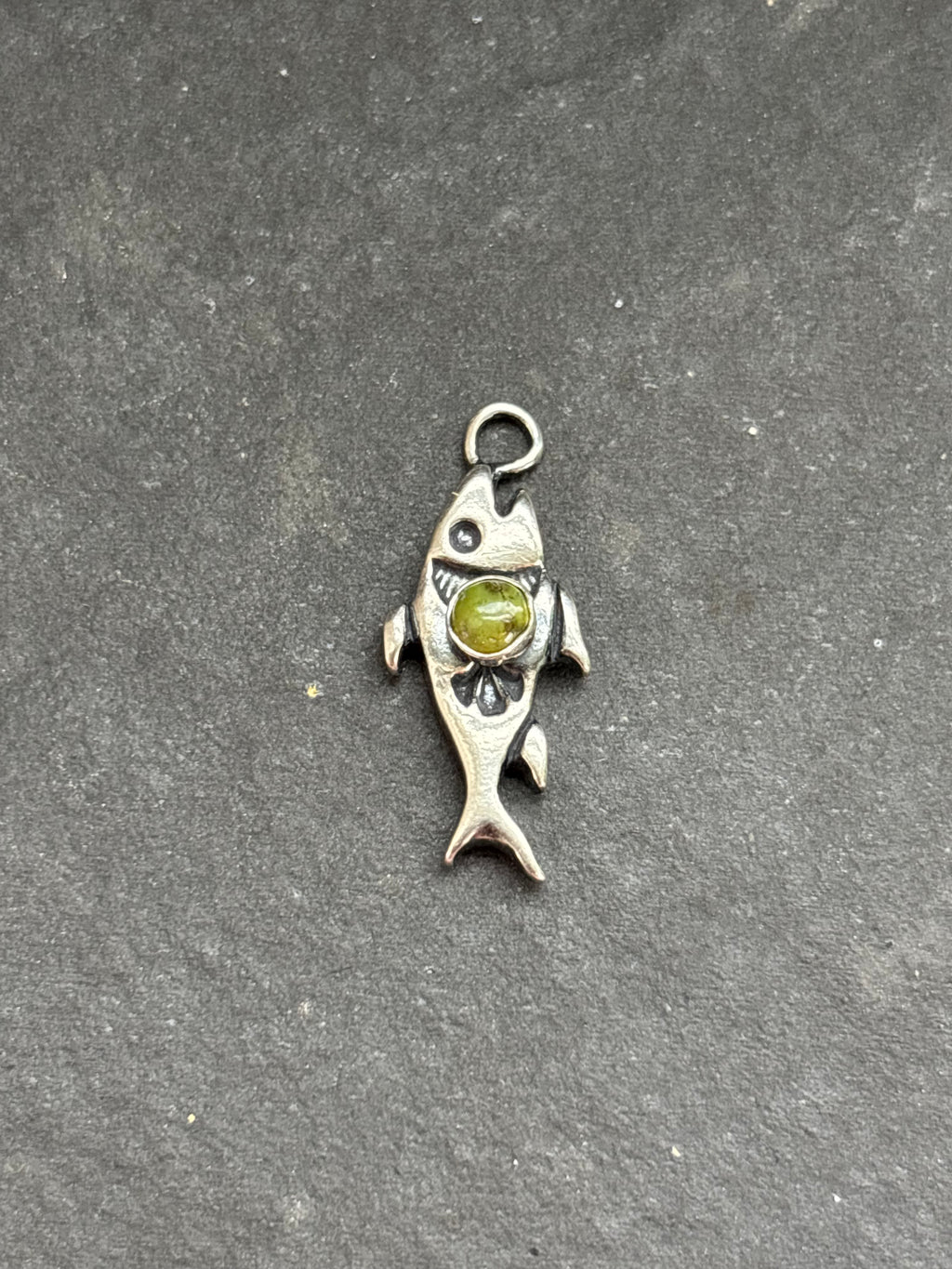 Sonoran Gold Turquoise Storyteller Fish Charm