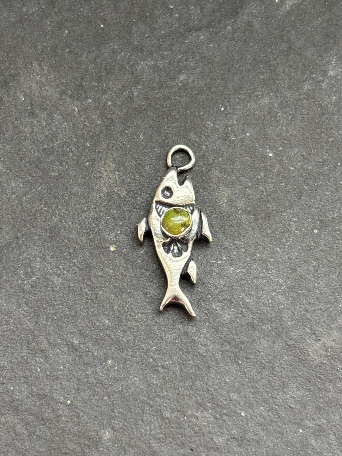 Sonoran Gold Turquoise Storyteller Fish Charm