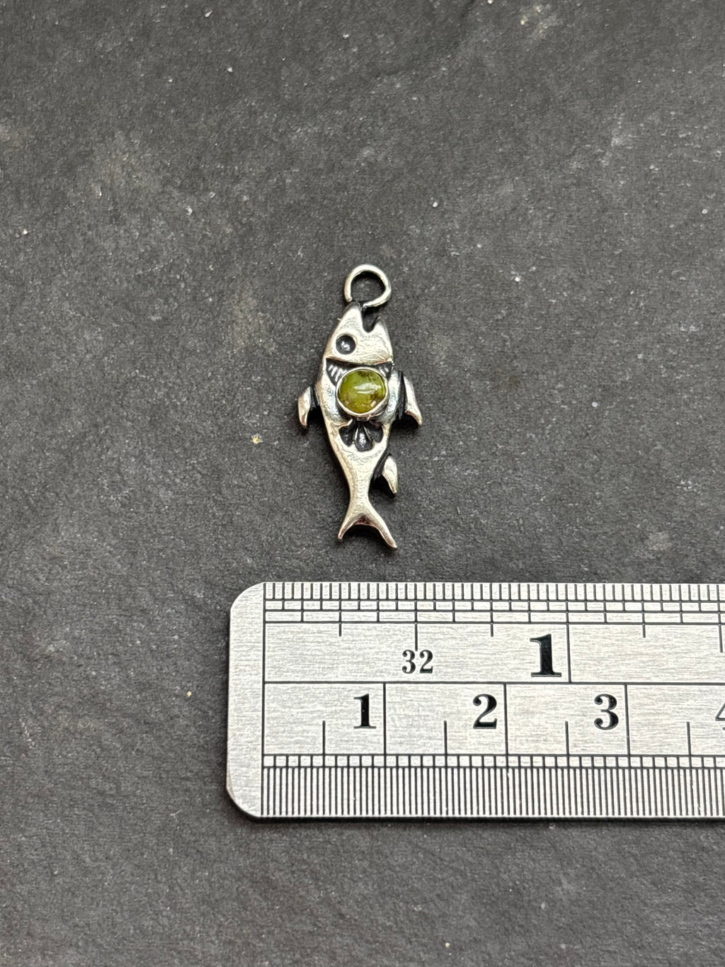 Sonoran Gold Turquoise Storyteller Fish Charm