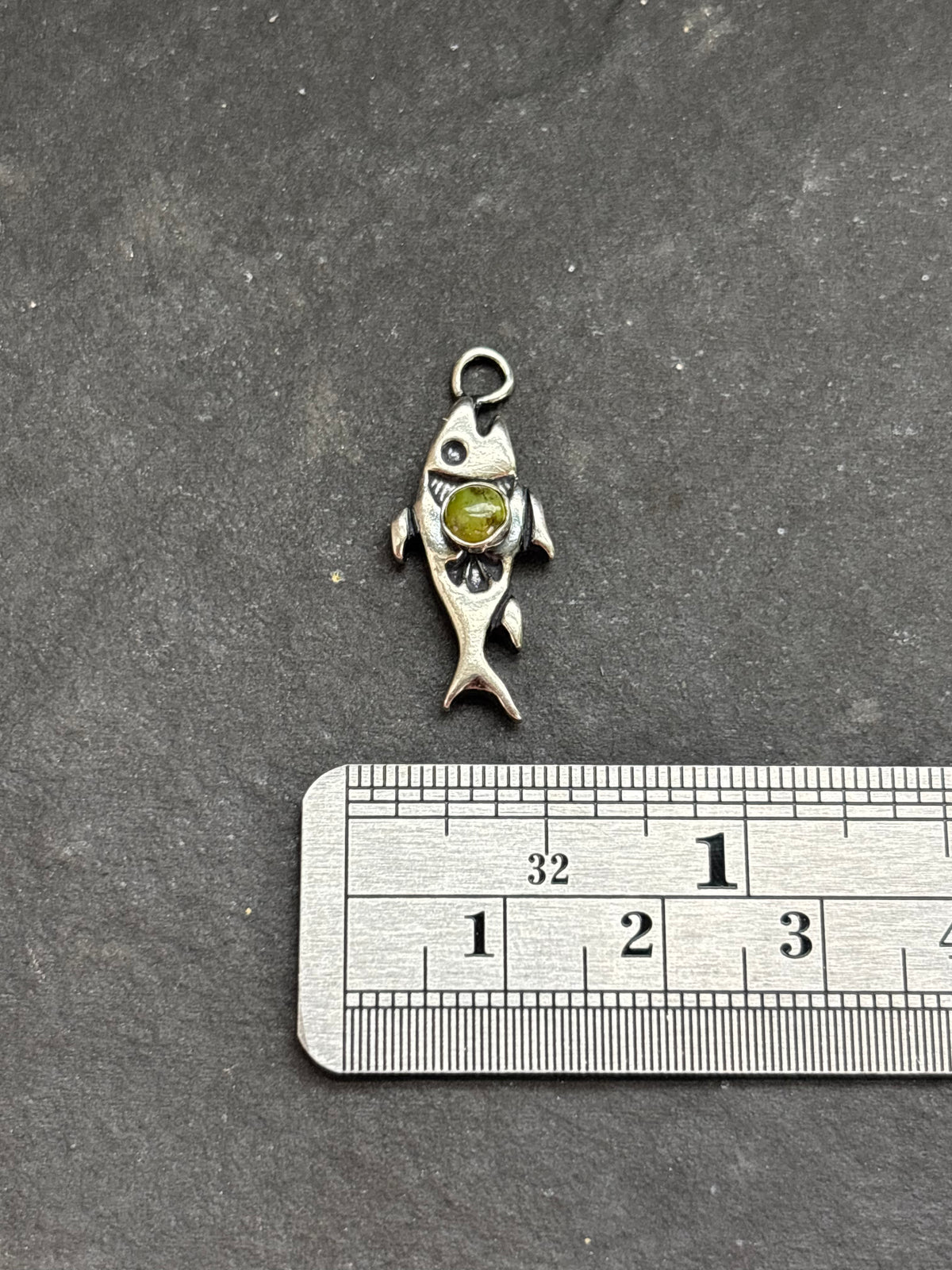 Sonoran Gold Turquoise Storyteller Fish Charm