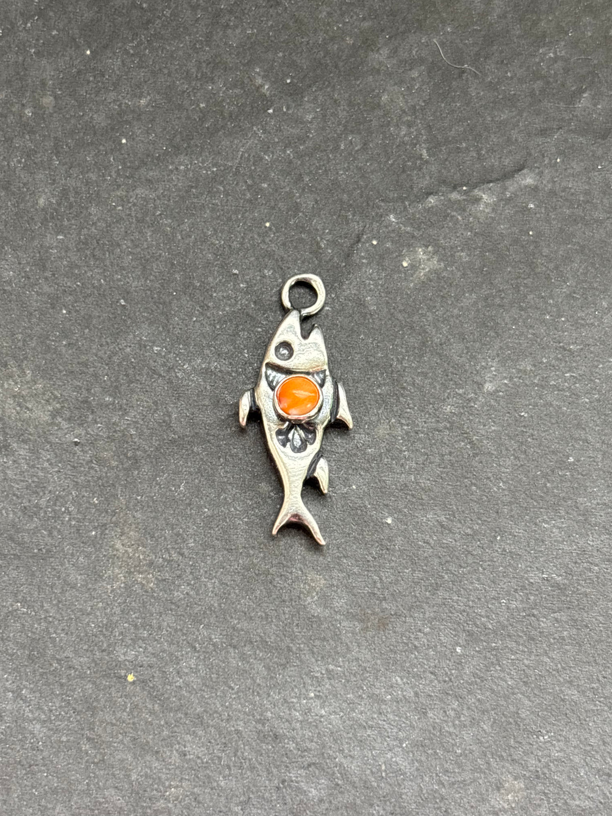 Orange Spiny Oyster Storyteller Fish Charm