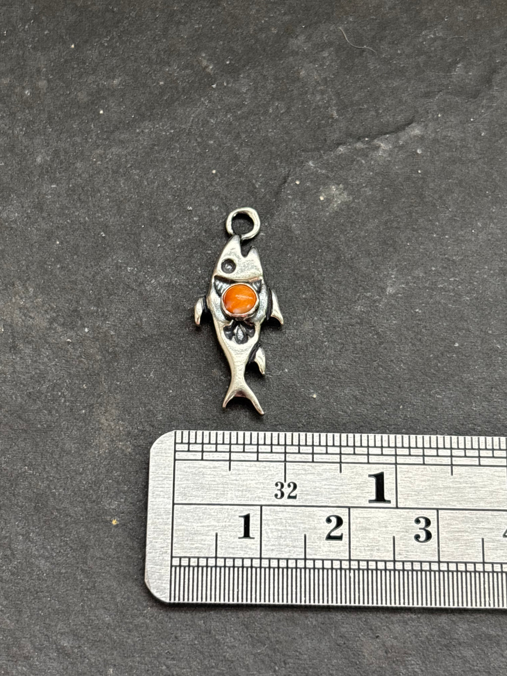 Orange Spiny Oyster Storyteller Fish Charm