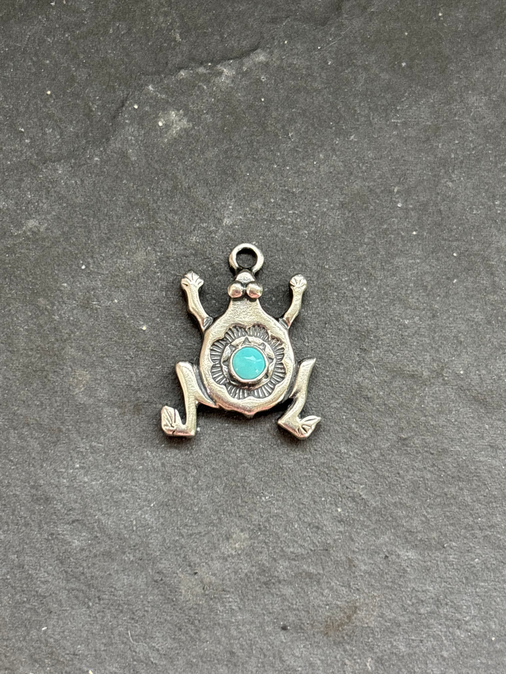 Kingman Turquoise Storyteller Frog Charm
