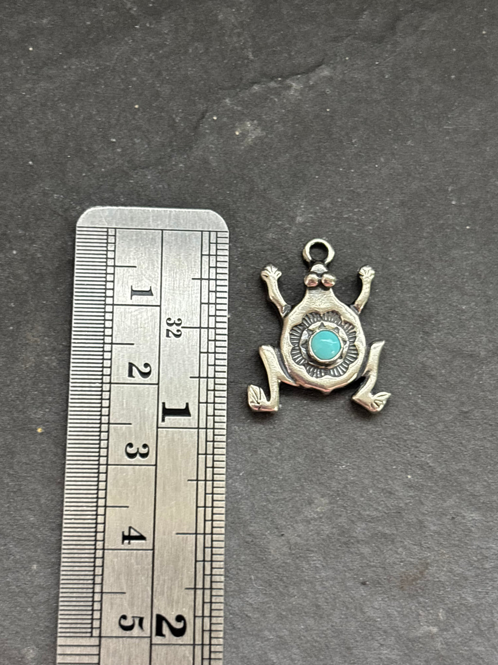 Kingman Turquoise Storyteller Frog Charm