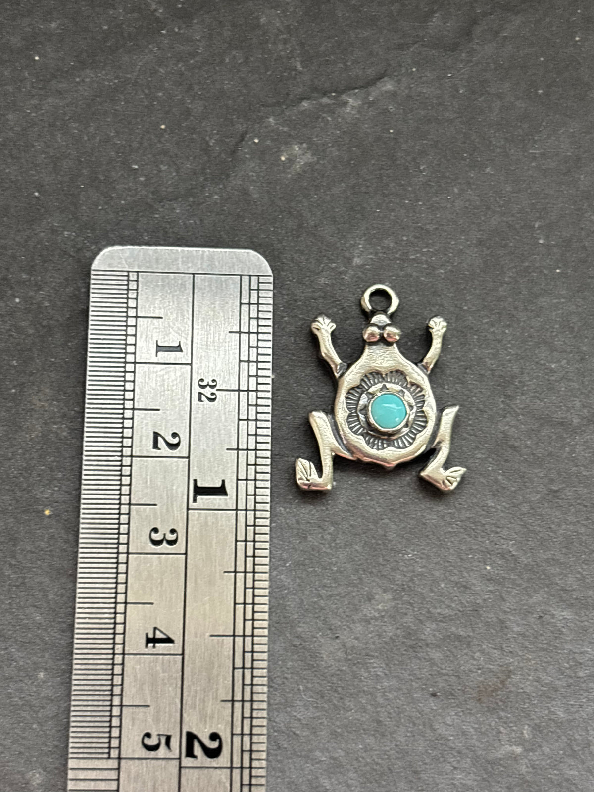 Kingman Turquoise Storyteller Frog Charm