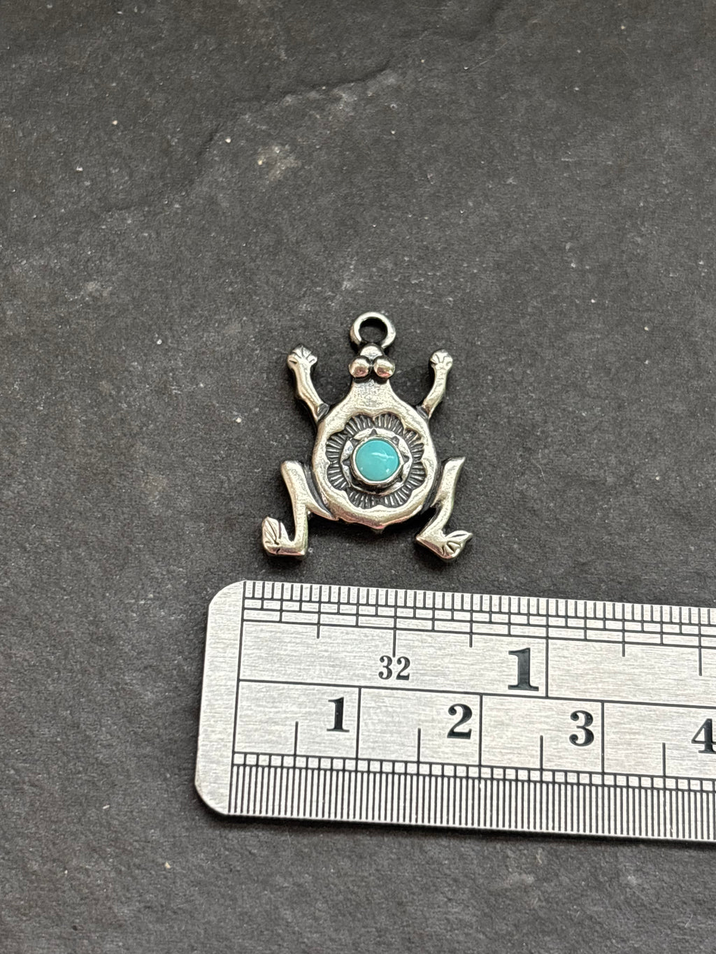 Kingman Turquoise Storyteller Frog Charm