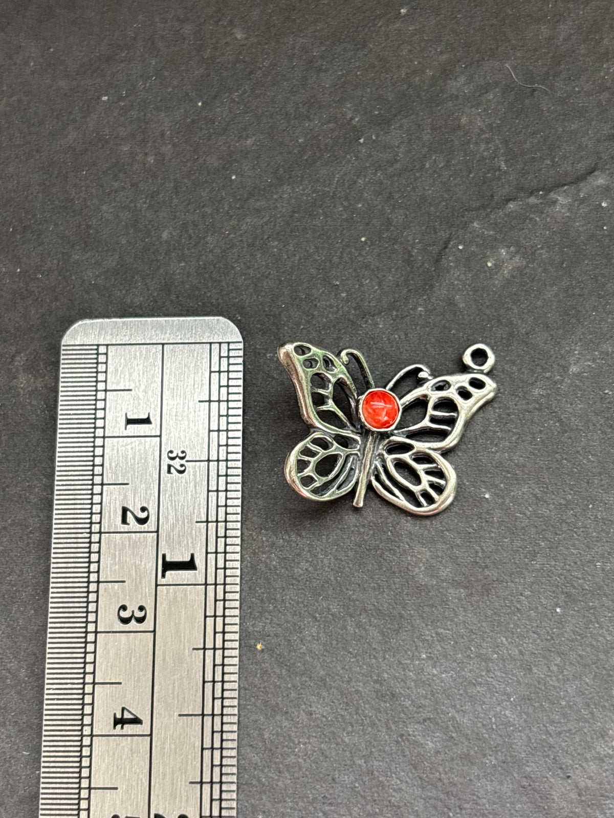 Red Spiny Oyster Butterfly Charm