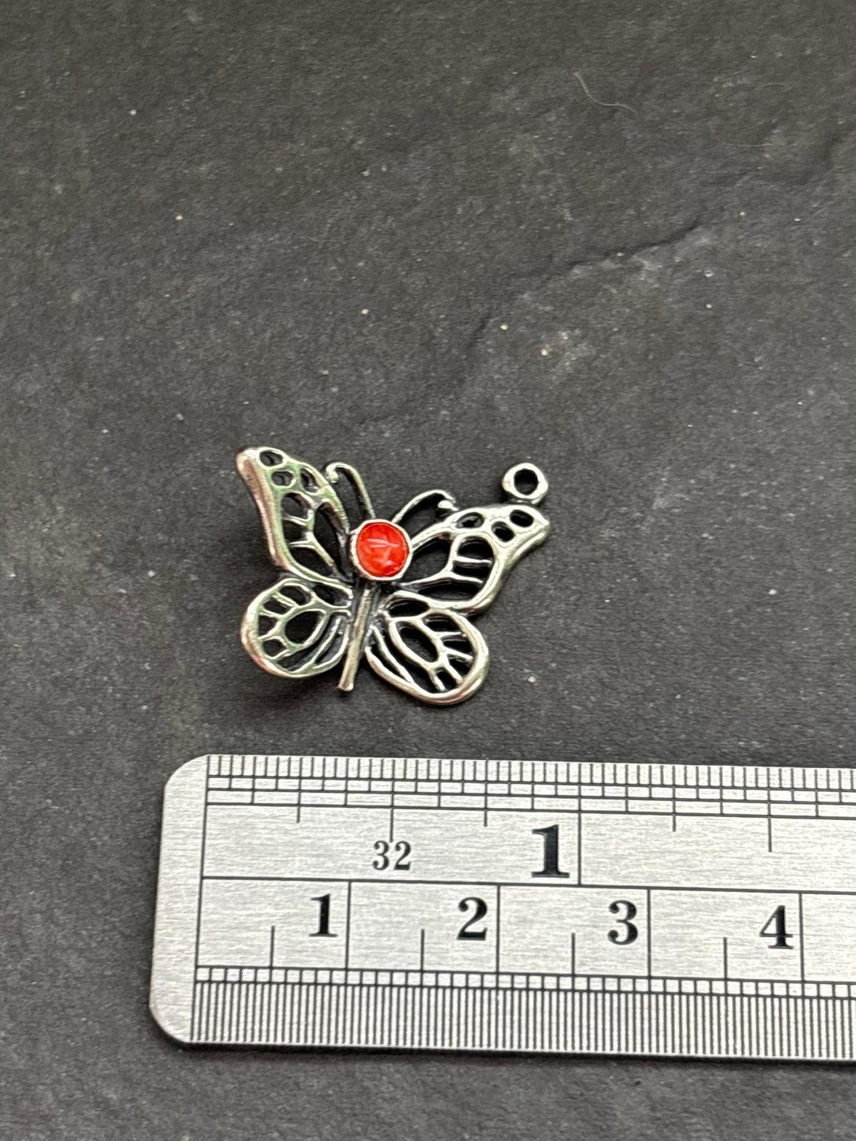 Red Spiny Oyster Butterfly Charm