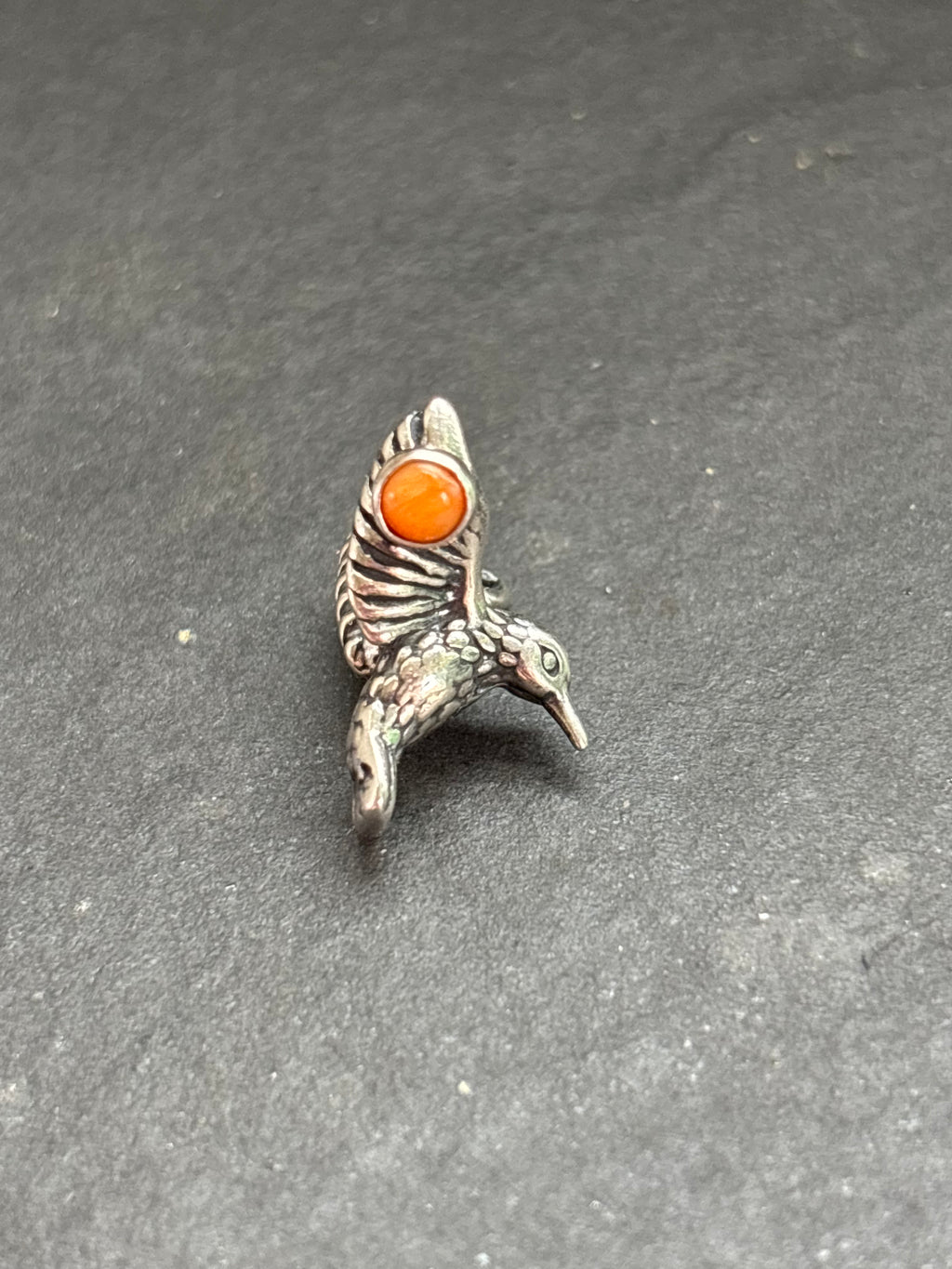 Orange Spiny Oyster Hummingbird Charm