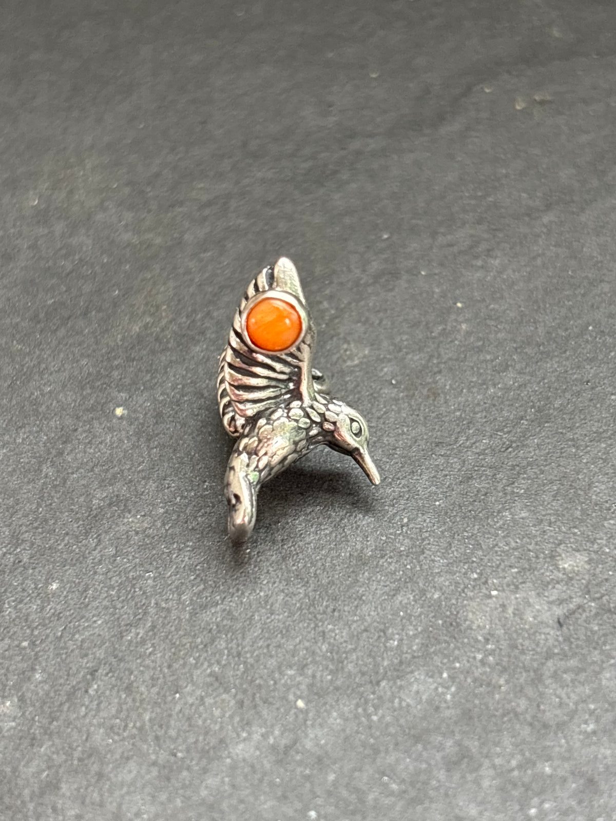 Orange Spiny Oyster Hummingbird Charm