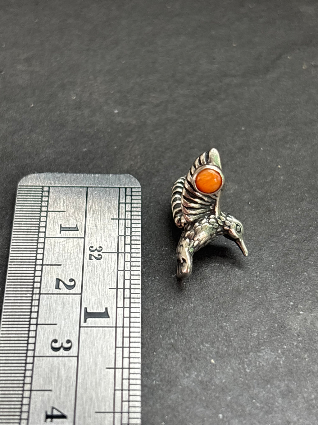 Orange Spiny Oyster Hummingbird Charm