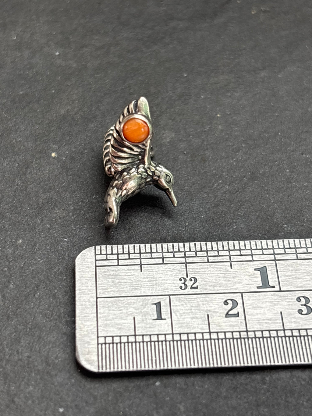 Orange Spiny Oyster Hummingbird Charm