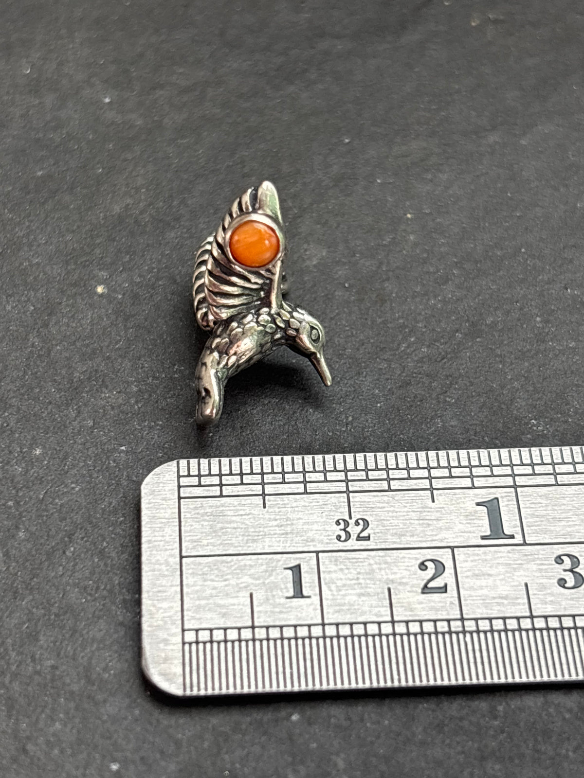Orange Spiny Oyster Hummingbird Charm
