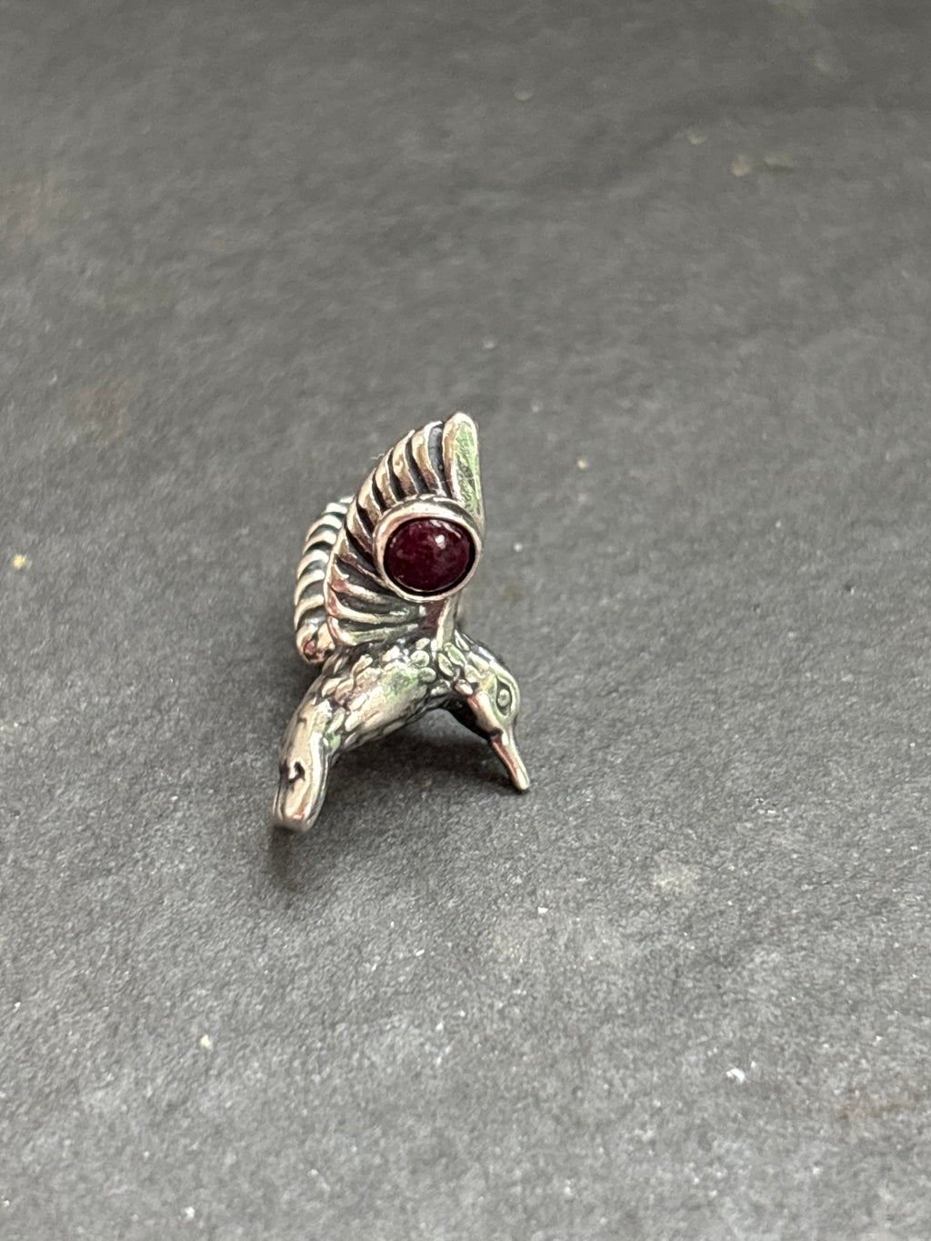 Purple Spiny Oyster Hummingbird Charm