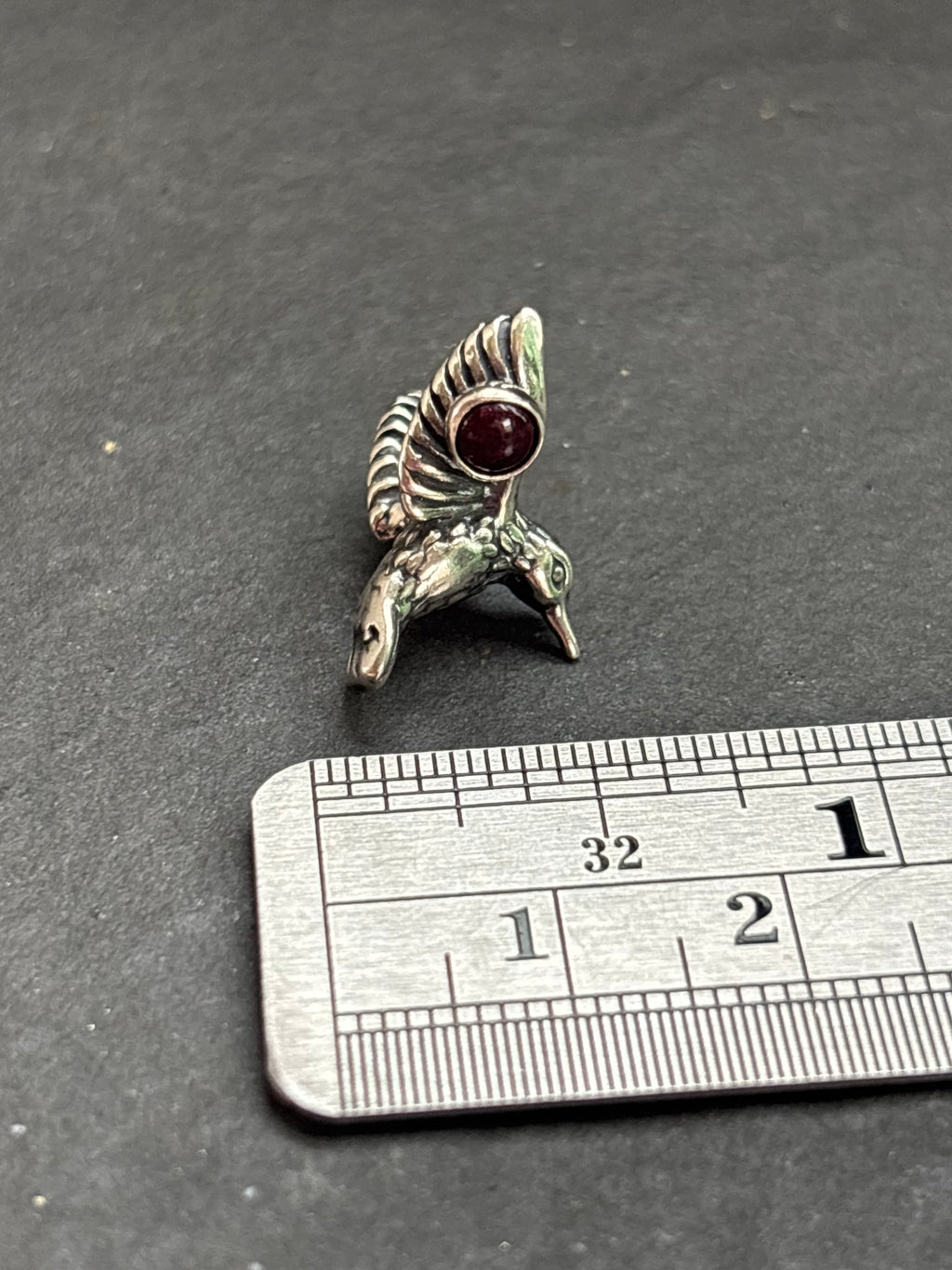 Purple Spiny Oyster Hummingbird Charm
