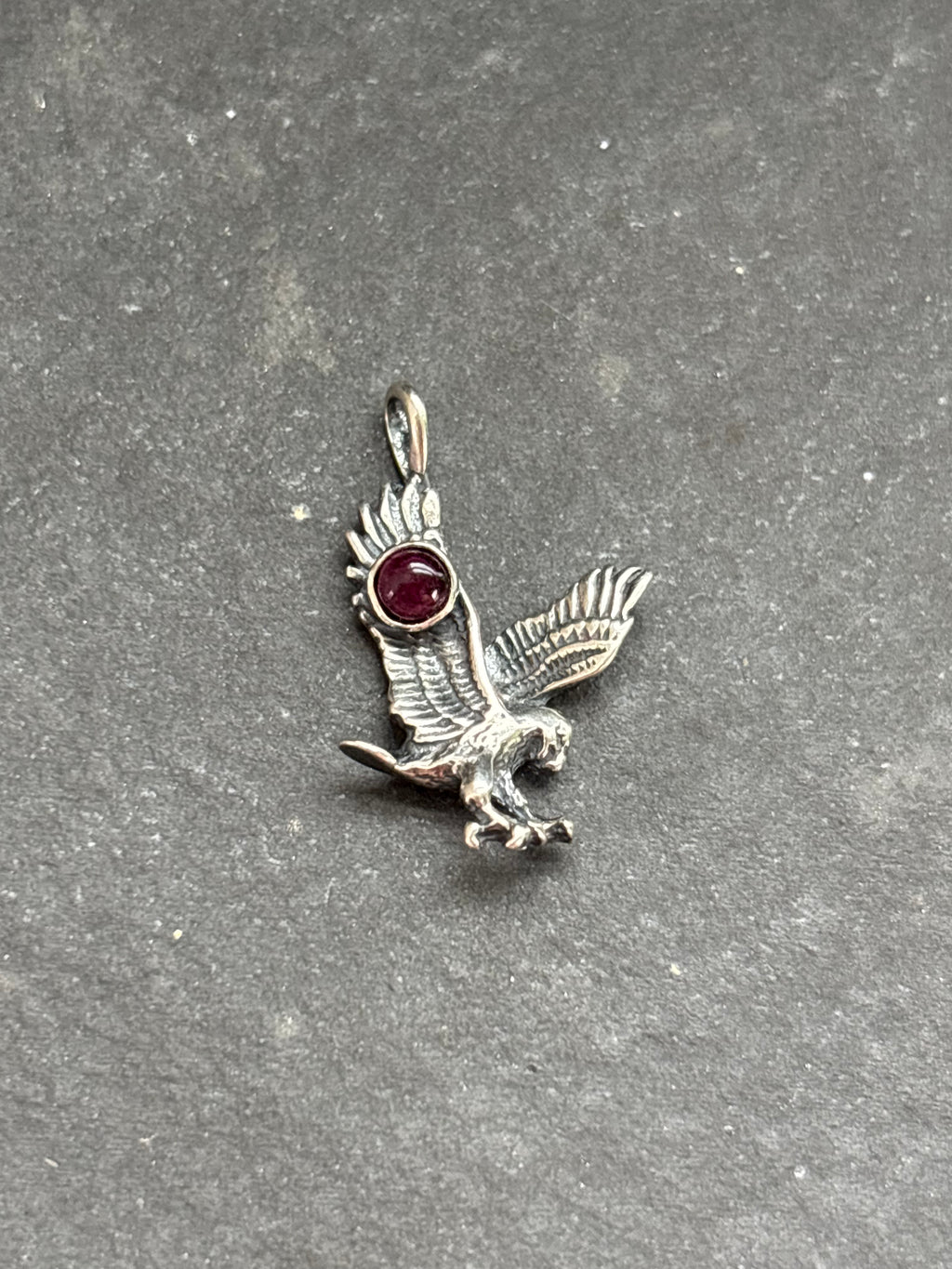 Purple Spiny Oyster Flying Eagle Charm