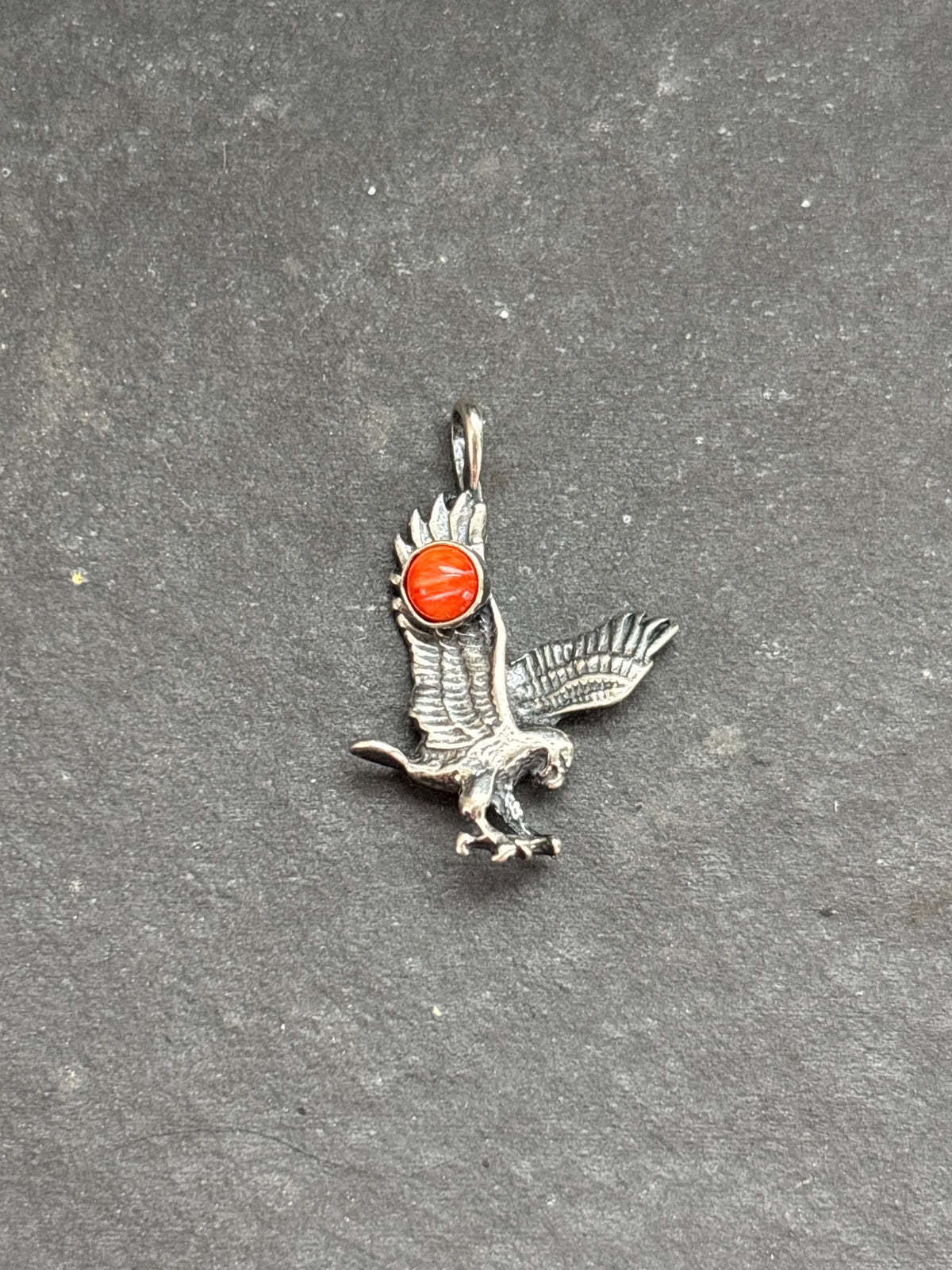 Red Spiny Oyster Flying Eagle Charm