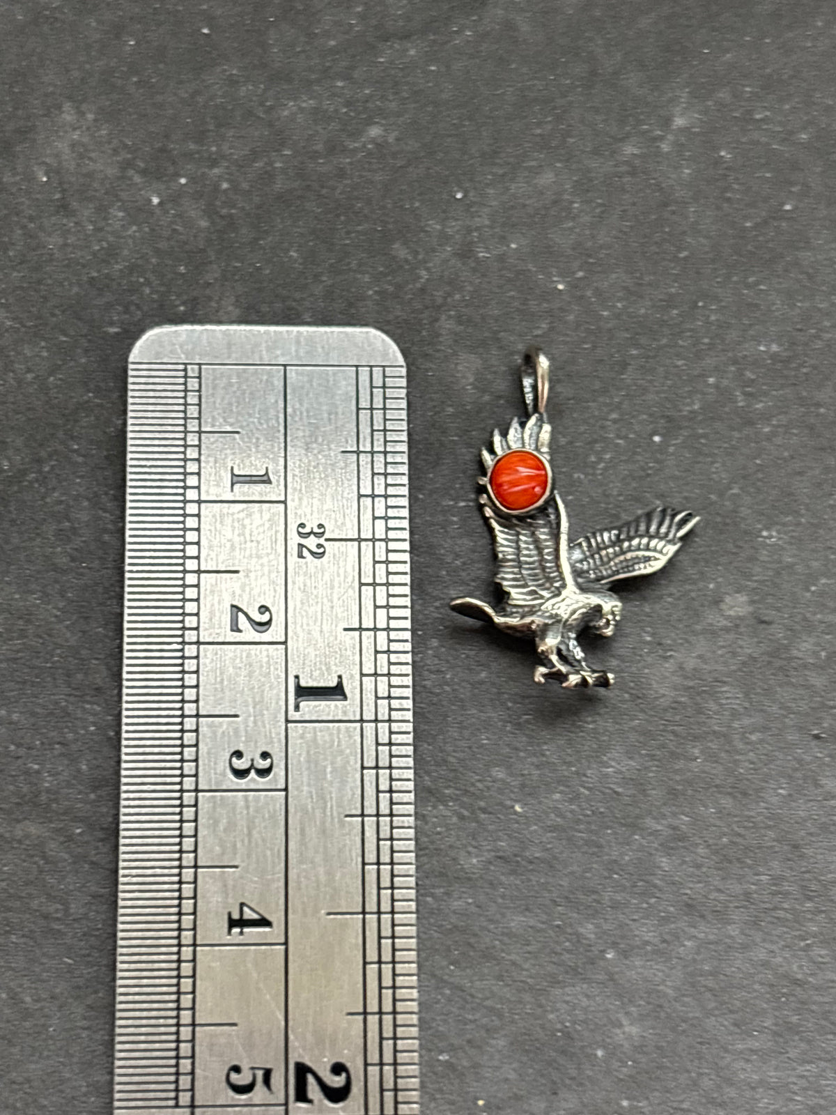 Red Spiny Oyster Flying Eagle Charm