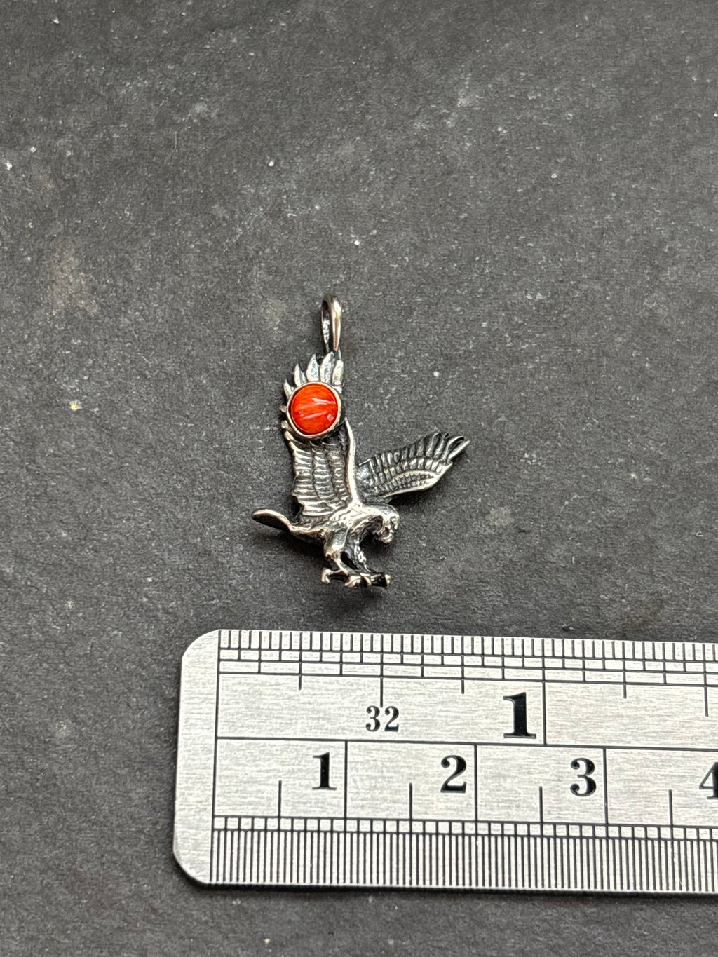 Red Spiny Oyster Flying Eagle Charm