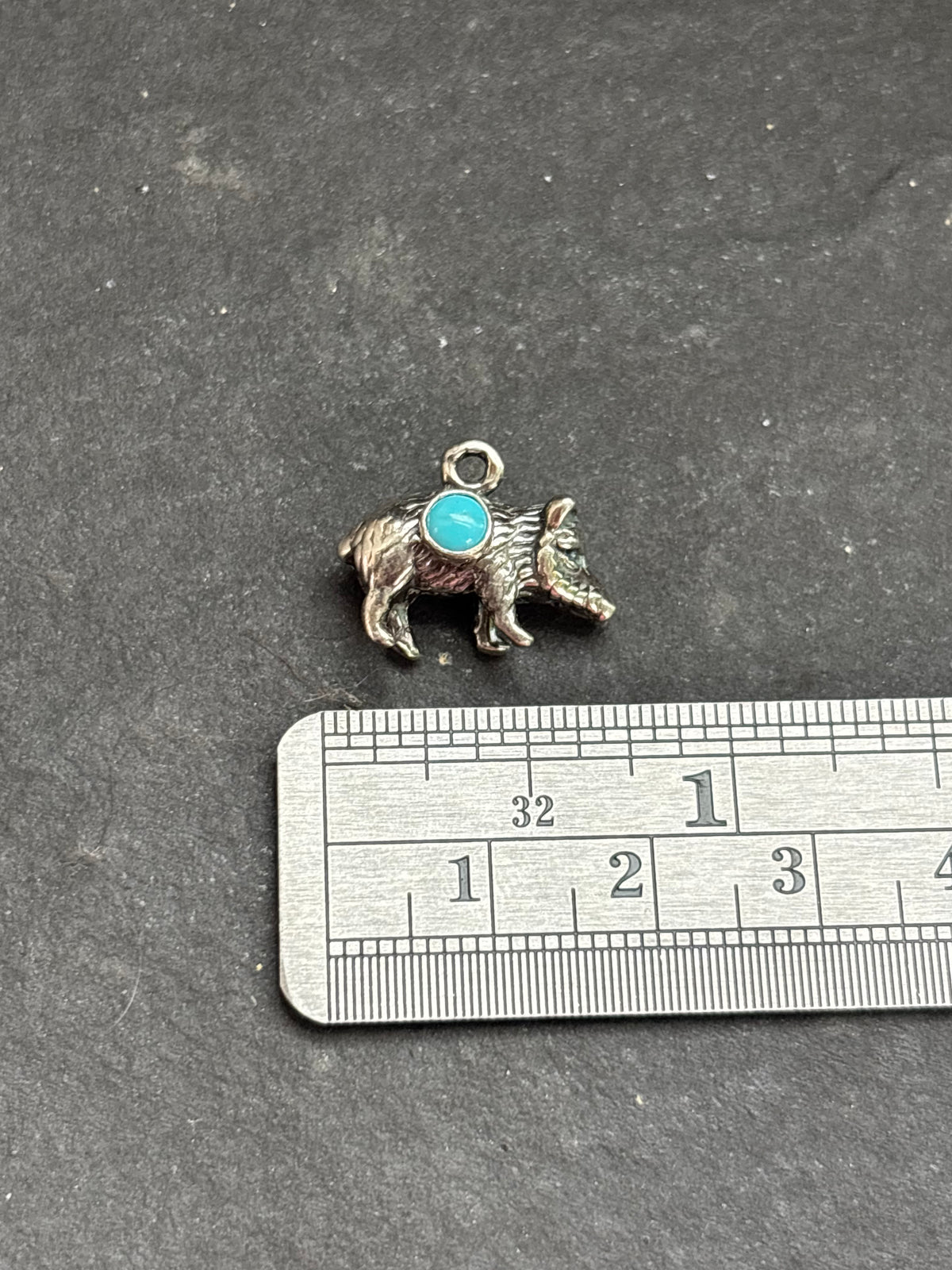 Kingman Turquoise Javelina Charm