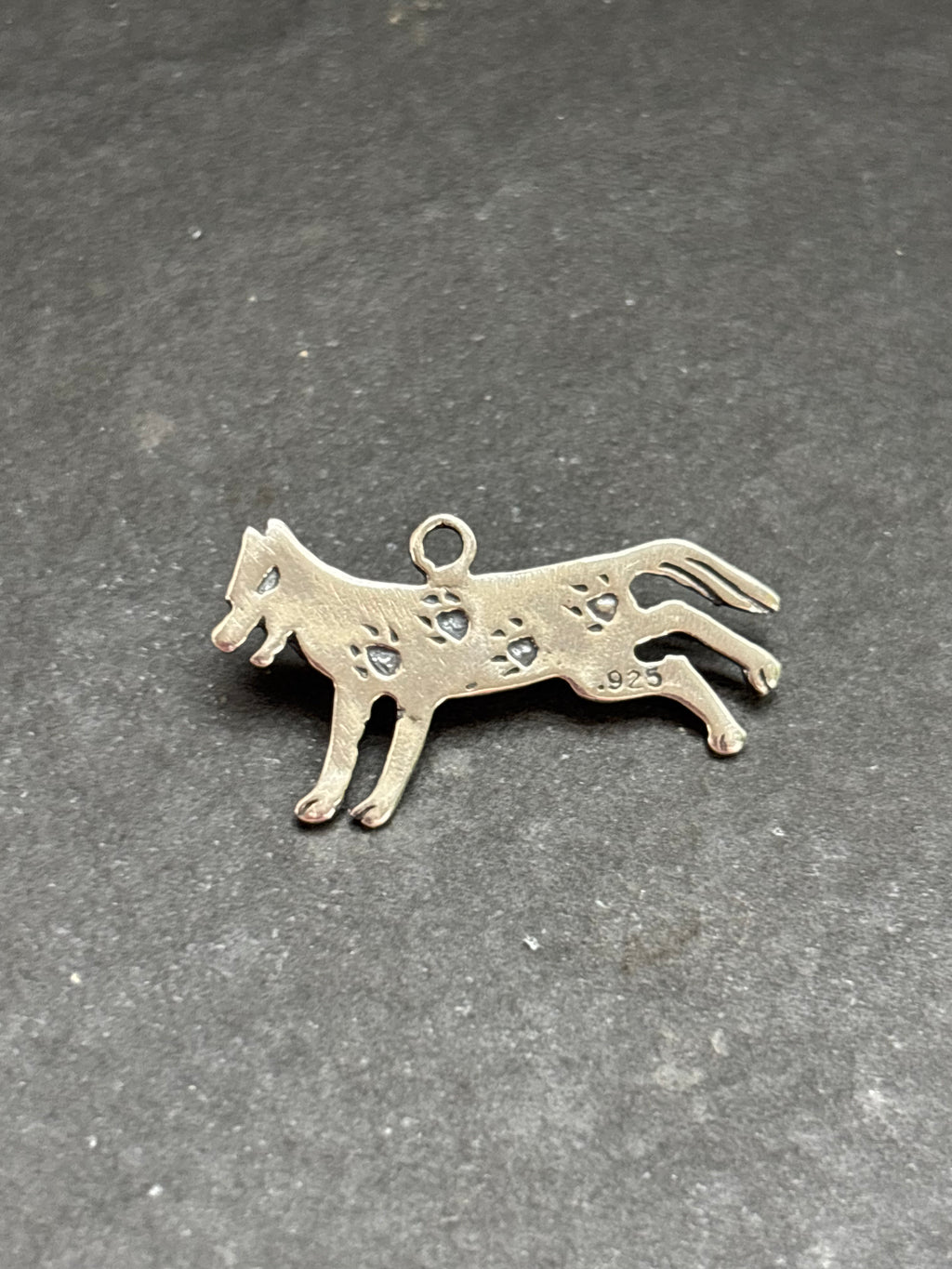 Kingman Turquoise Storyteller Wolf Charm