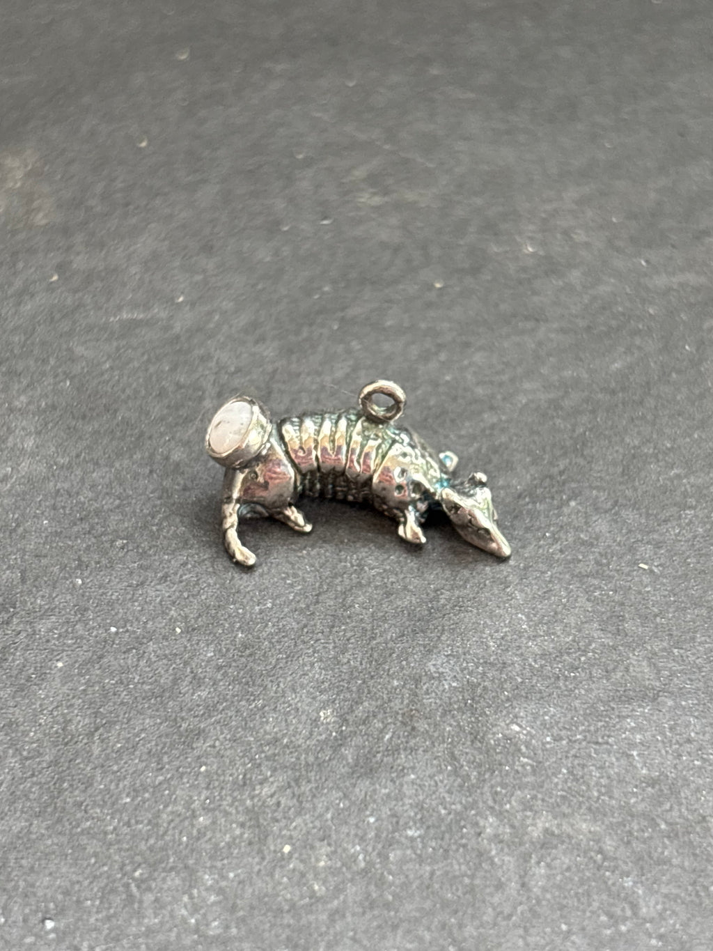 White Buffalo Armadillo Charm