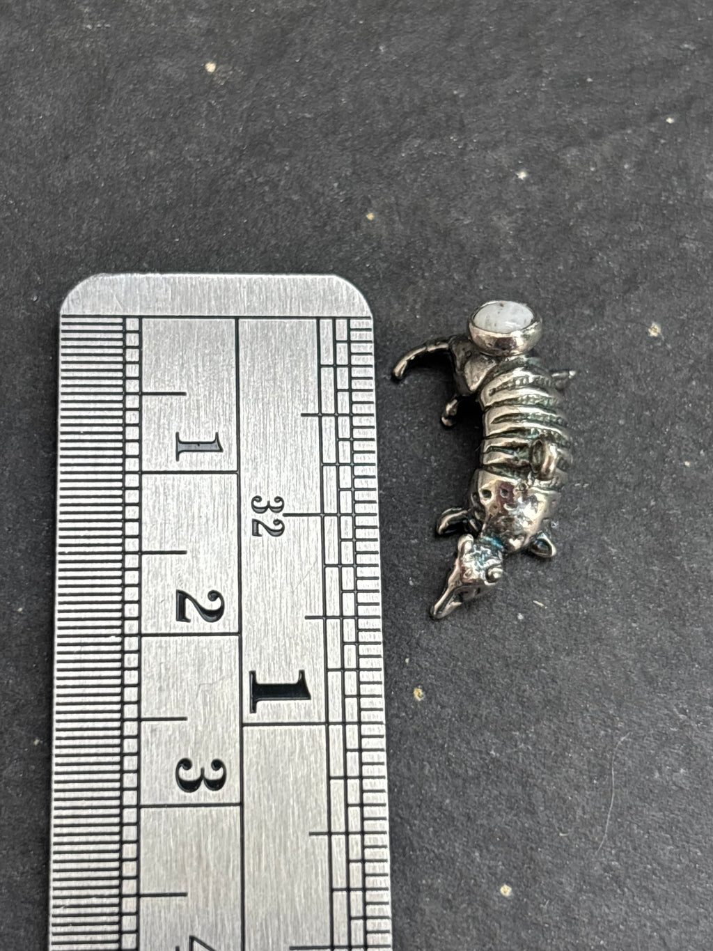 White Buffalo Armadillo Charm