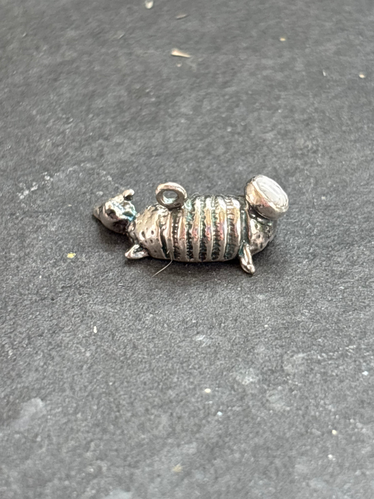 White Buffalo Armadillo Charm