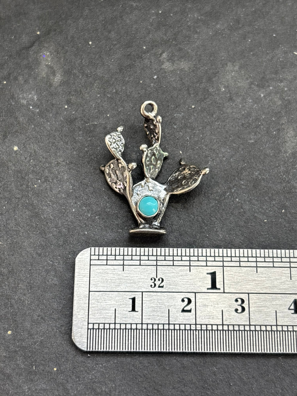 Kingman Turquoise Prickly Pear Charm