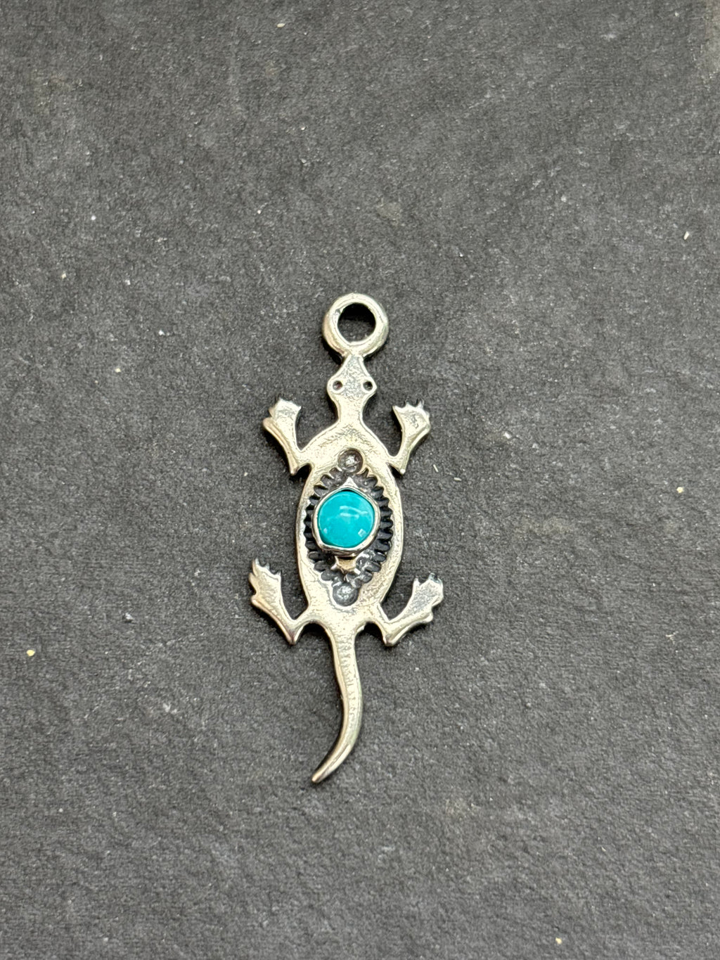 Kingman Turquoise Storyteller Lizard Charm