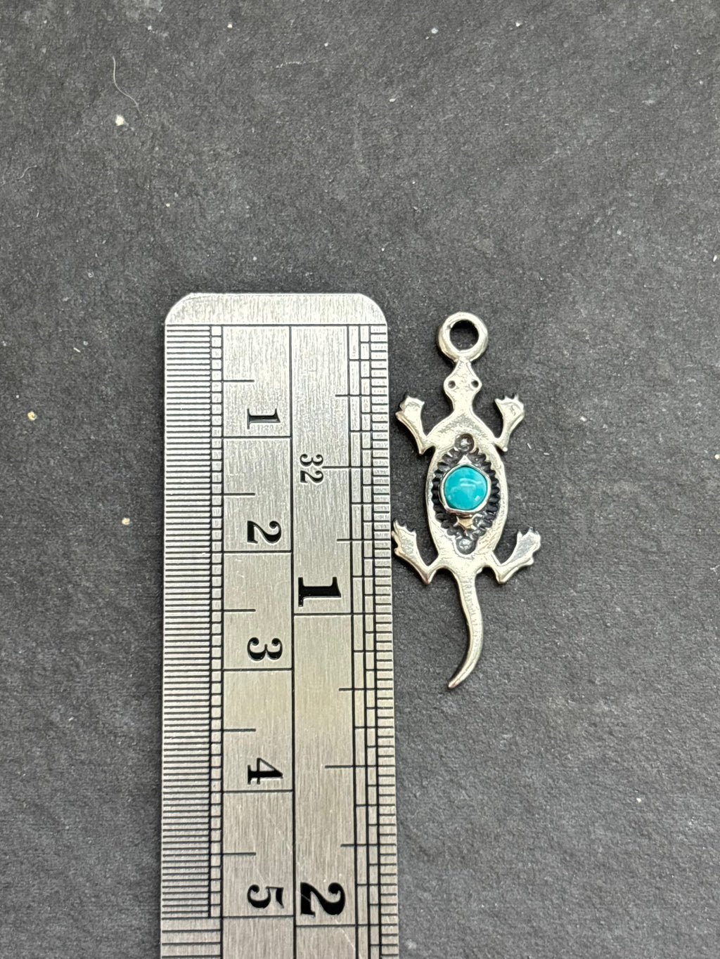 Kingman Turquoise Storyteller Lizard Charm