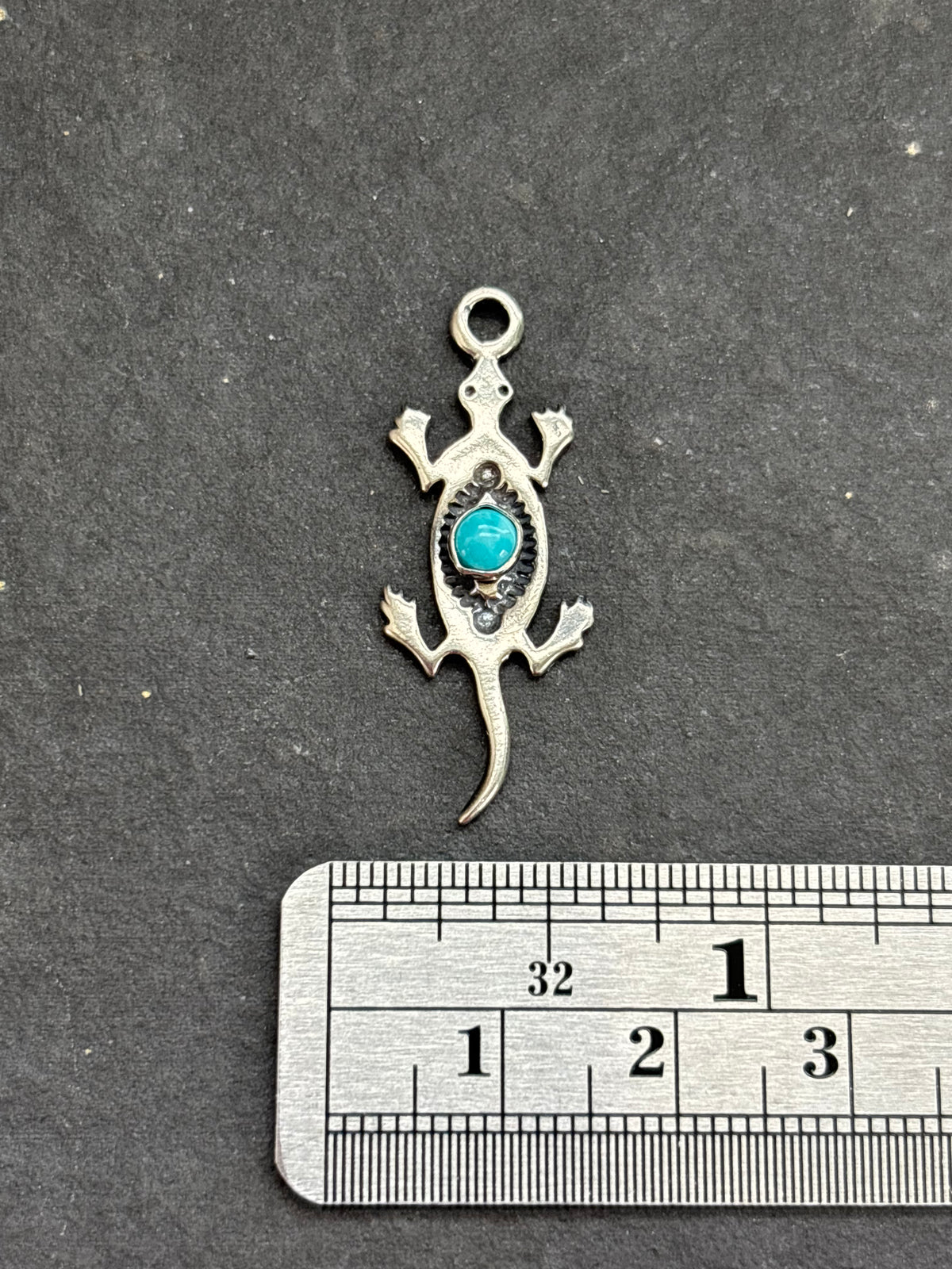 Kingman Turquoise Storyteller Lizard Charm