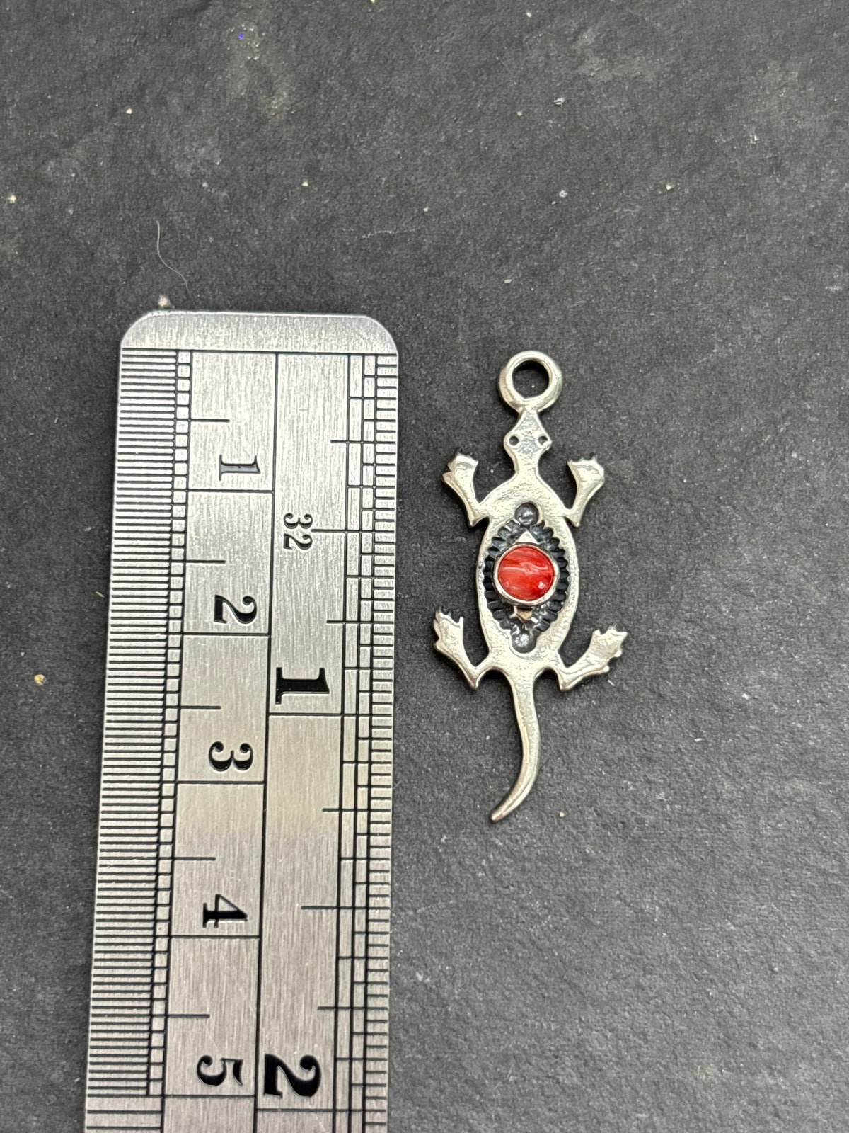 Red Spiny Oyster Storyteller Lizard Charm