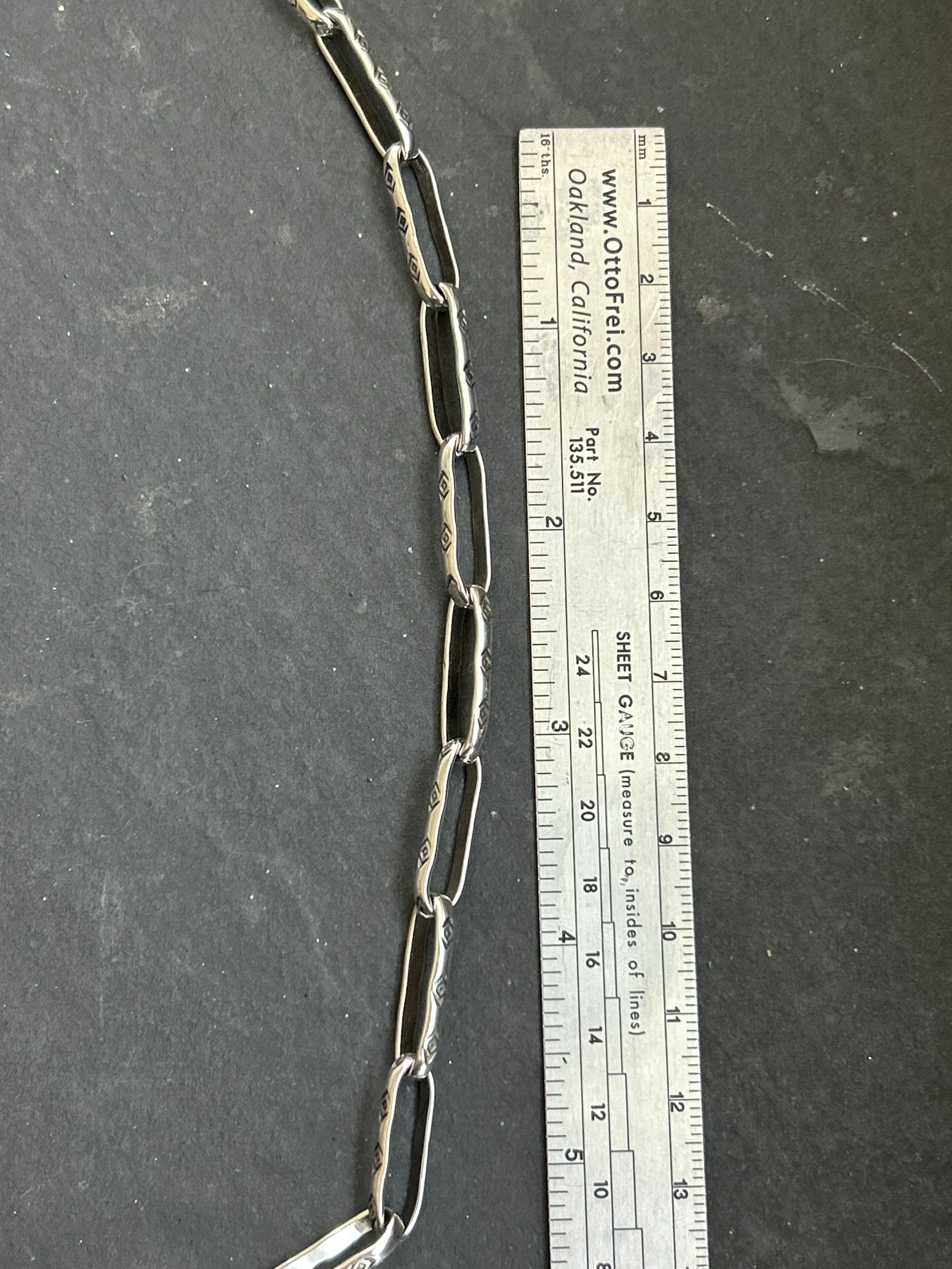 Sterling Silver Large Link Medicine Man Eye Pattern Paperclip Chain