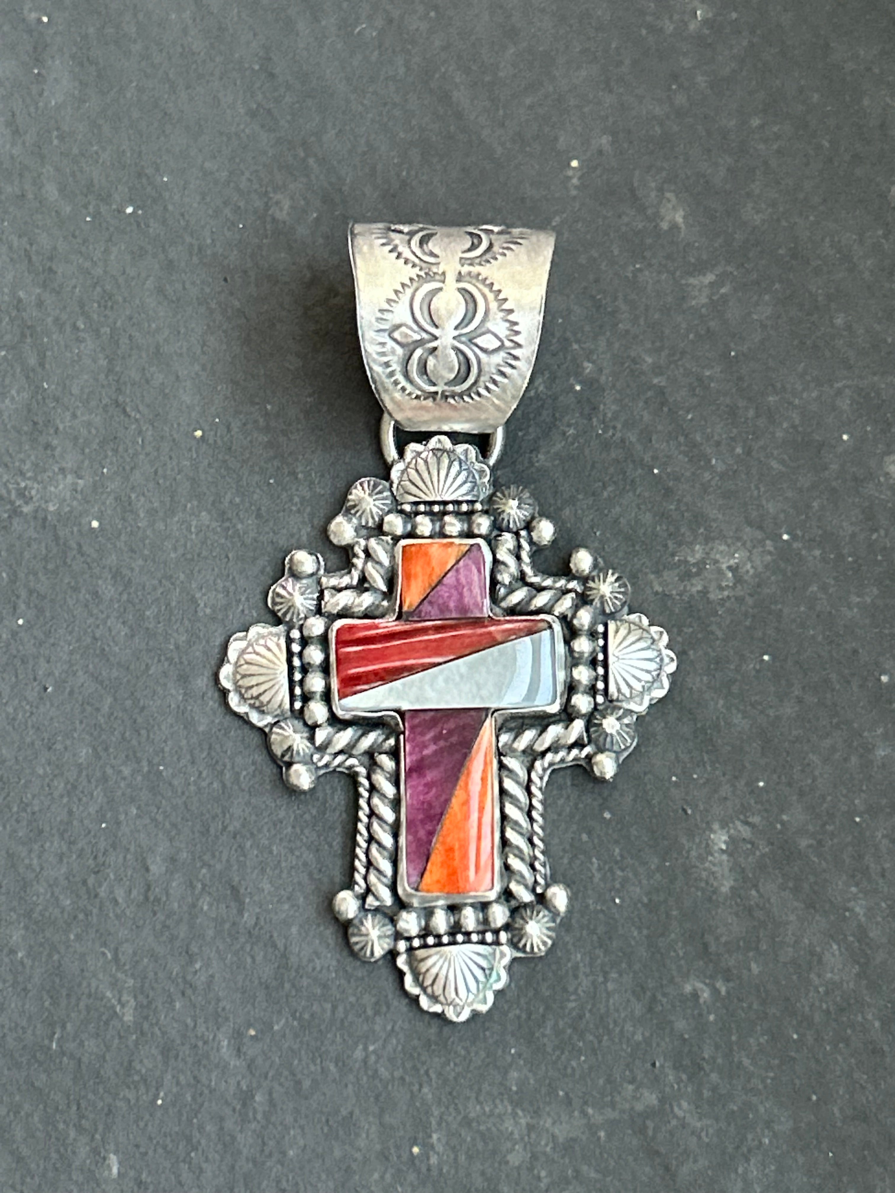 Inlay Cross Pendant