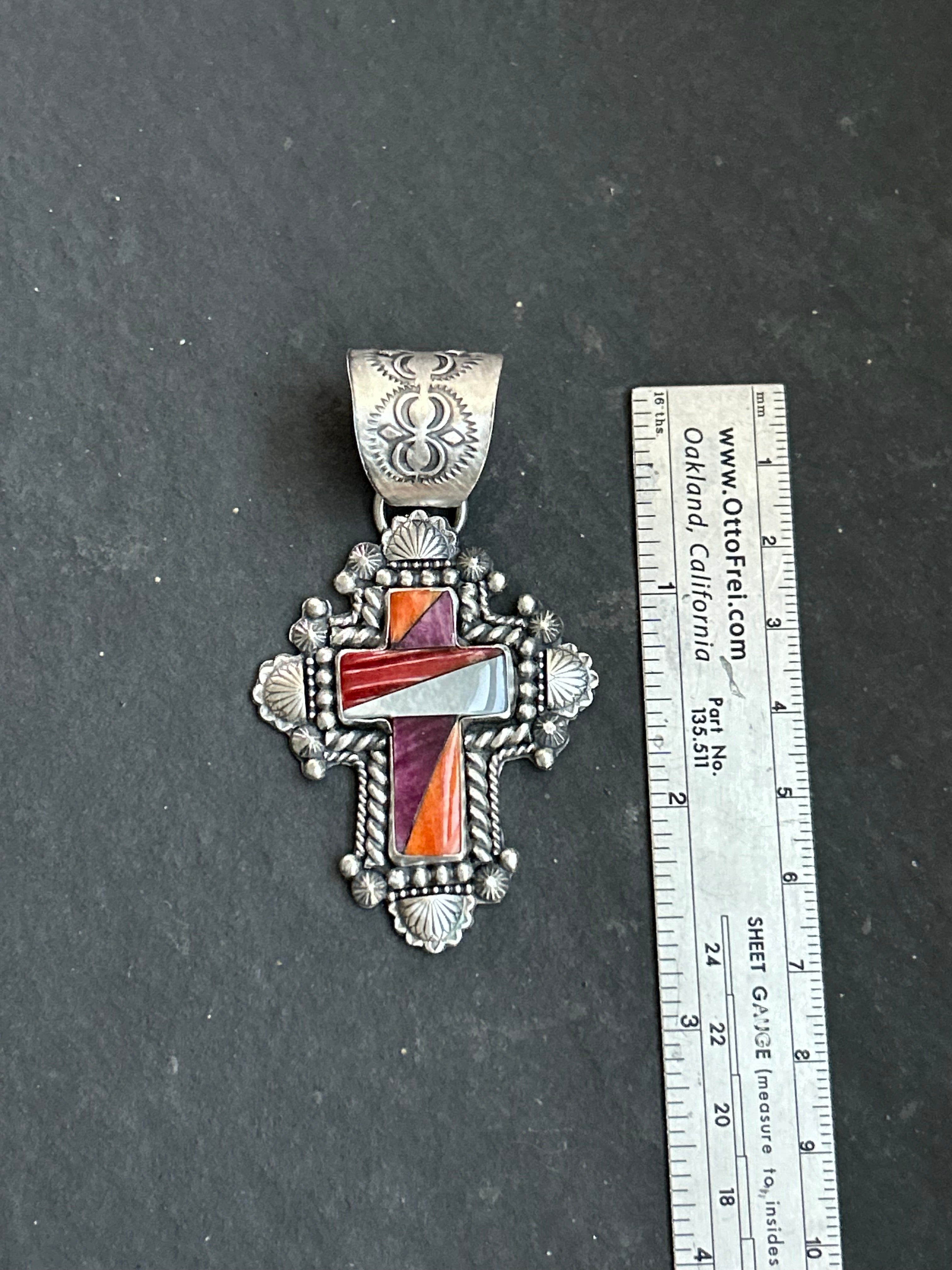 Inlay Cross Pendant