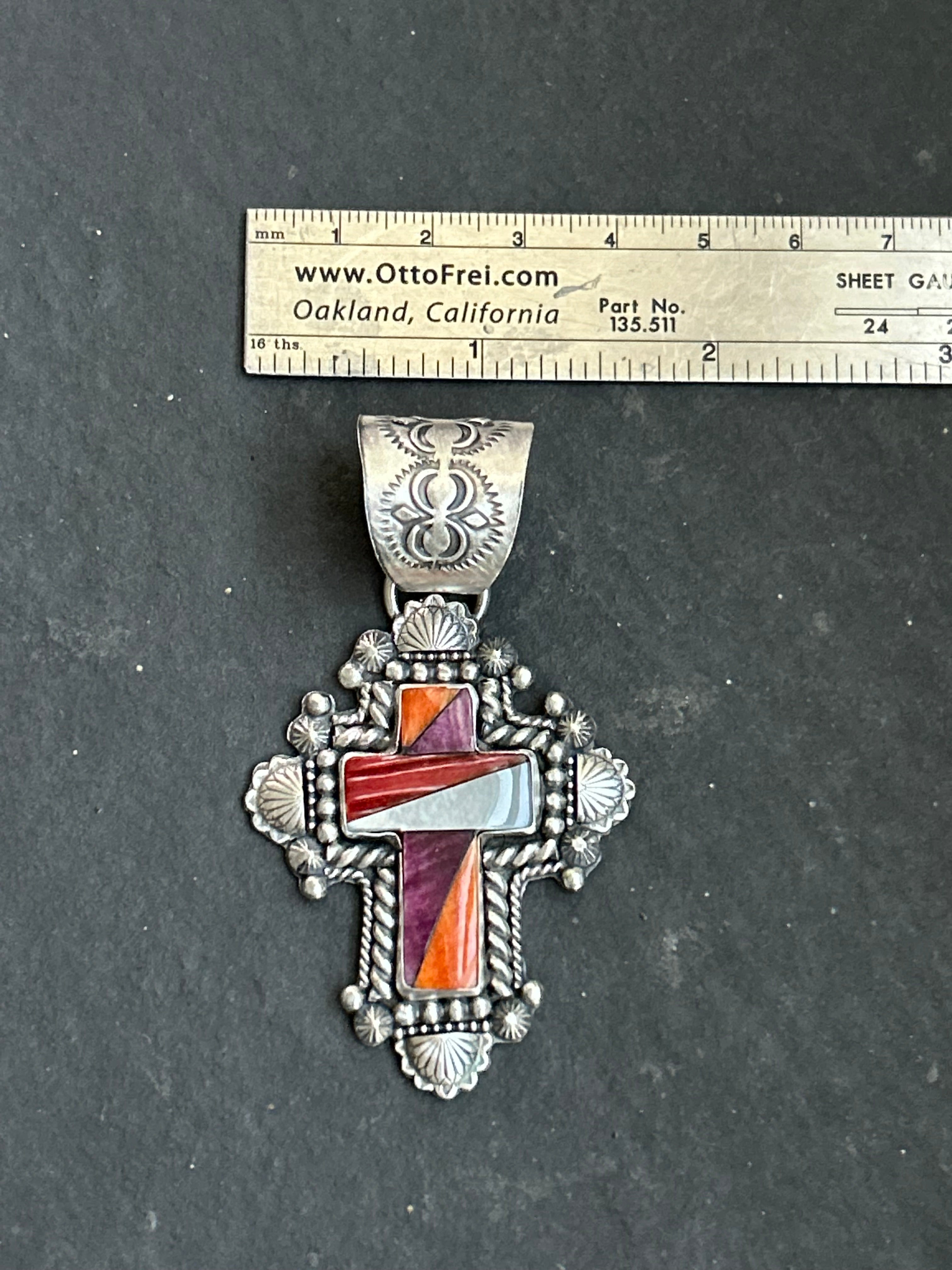 Inlay Cross Pendant
